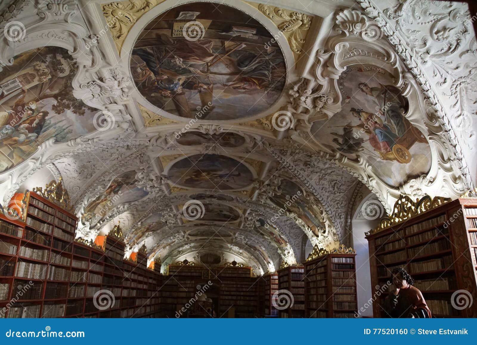 Medieval Library of Strahov Monastery Stock Photo - Image of monastery