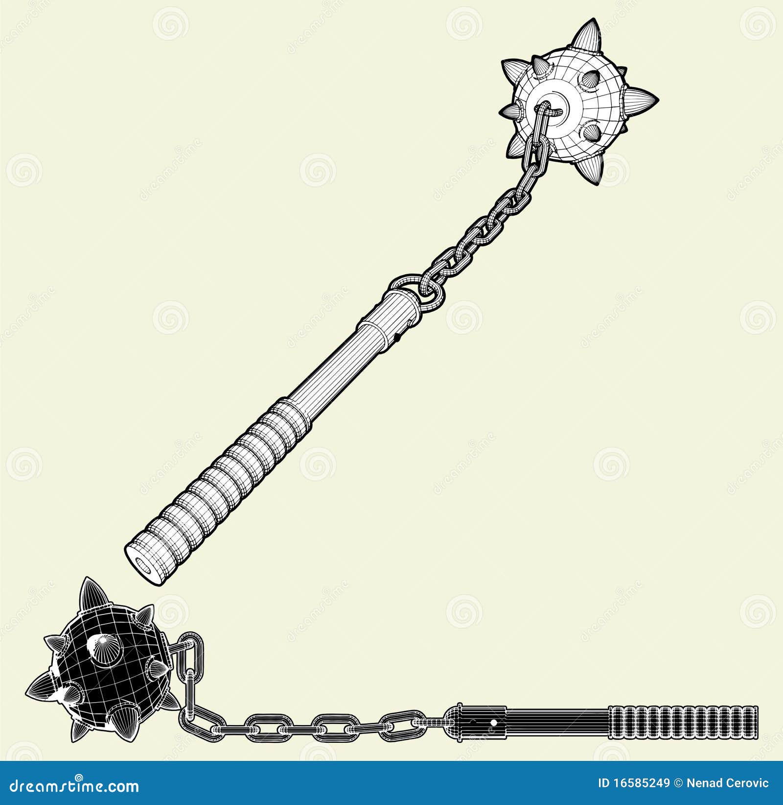 Medieval Mace Vector 01 stock vector. Illustration of fight - 16585249