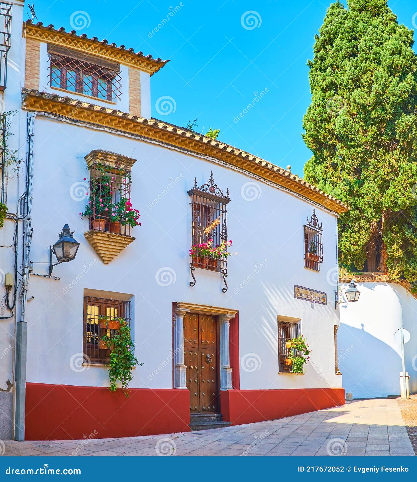 the medieval mansion in julio romero de torres street, cordoba, spain