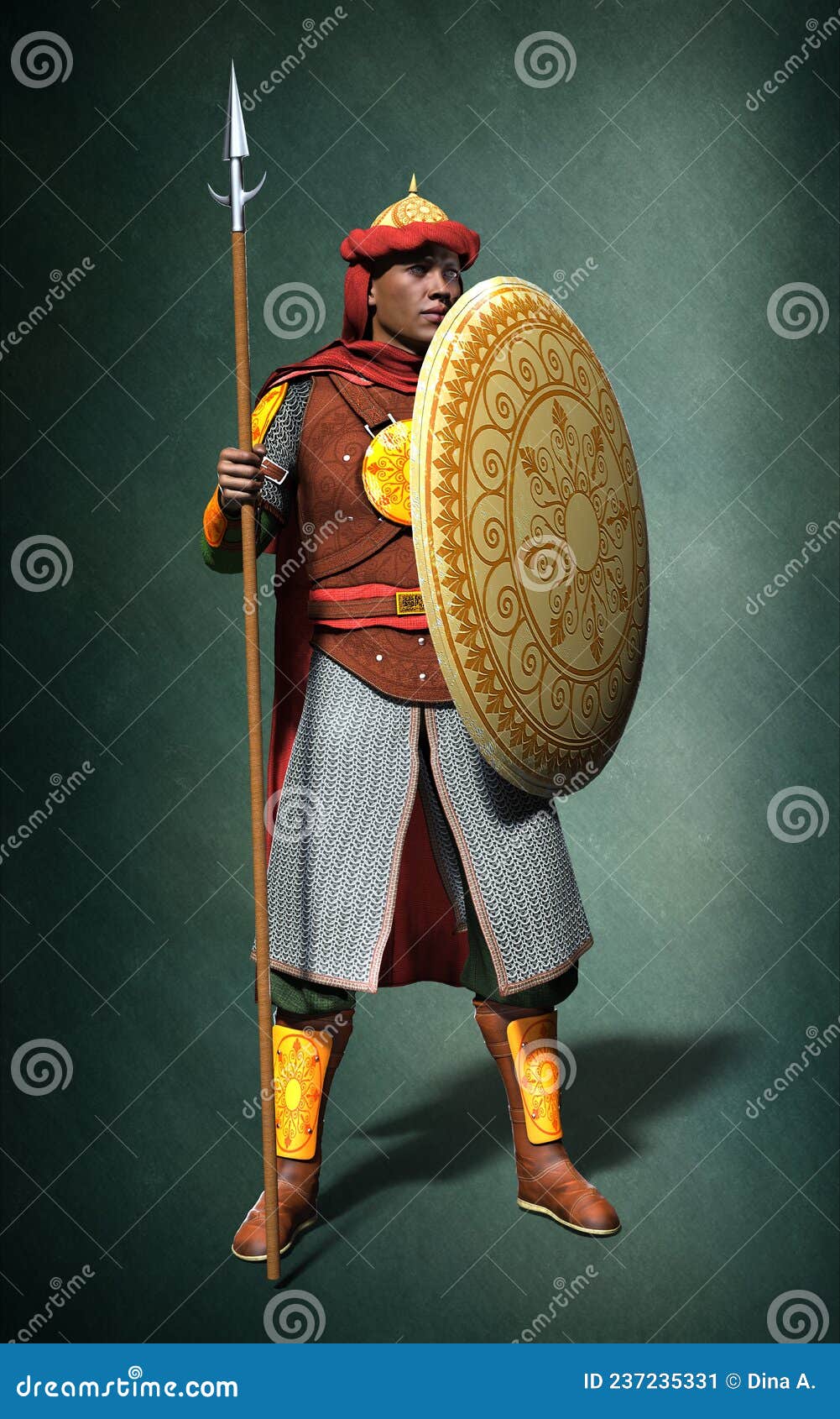 Medieval Muslim warrior stock illustration Illustration of battle