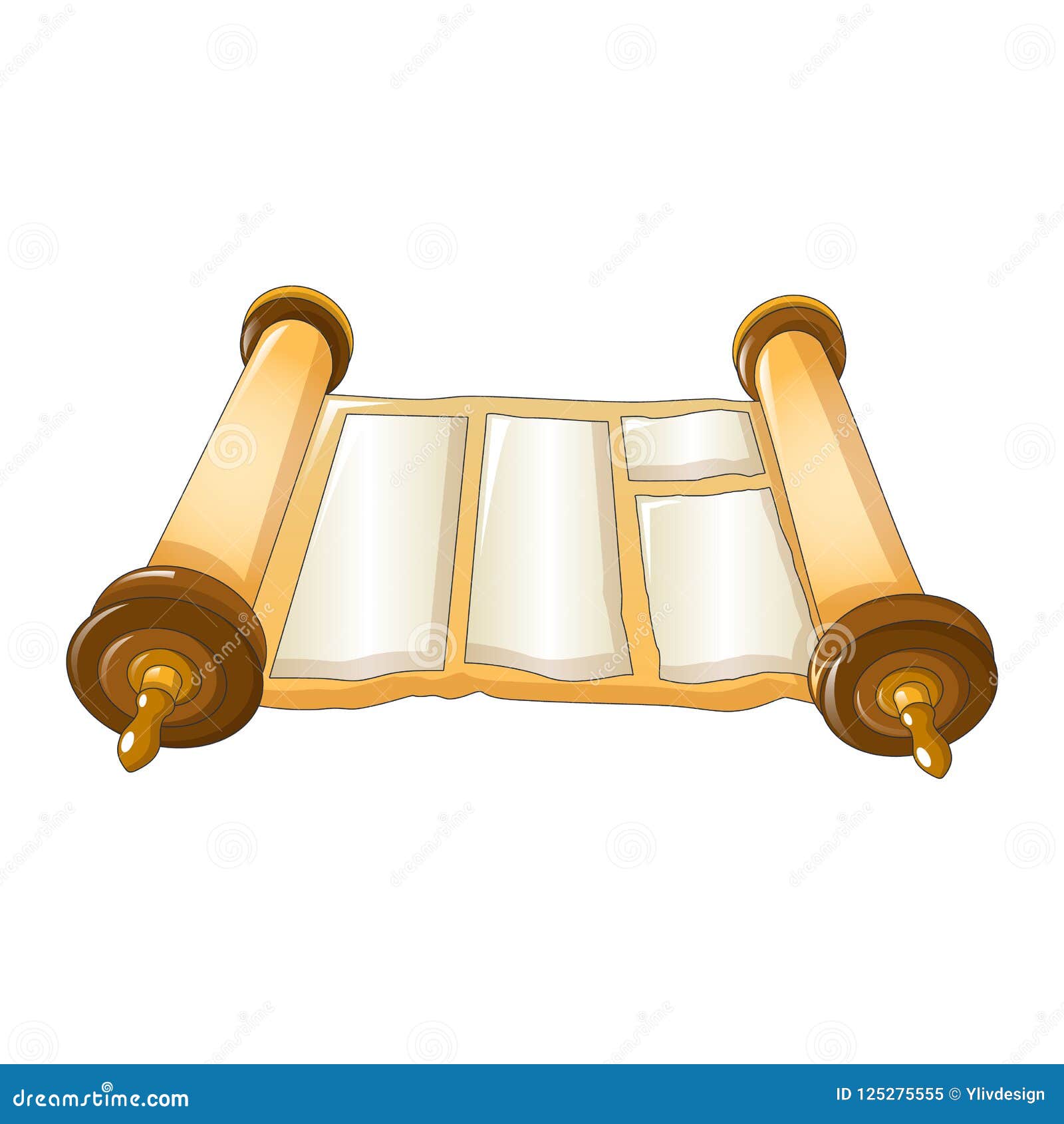 Medieval Papyrus Icon, Cartoon Style Stock Vector - Illustration of