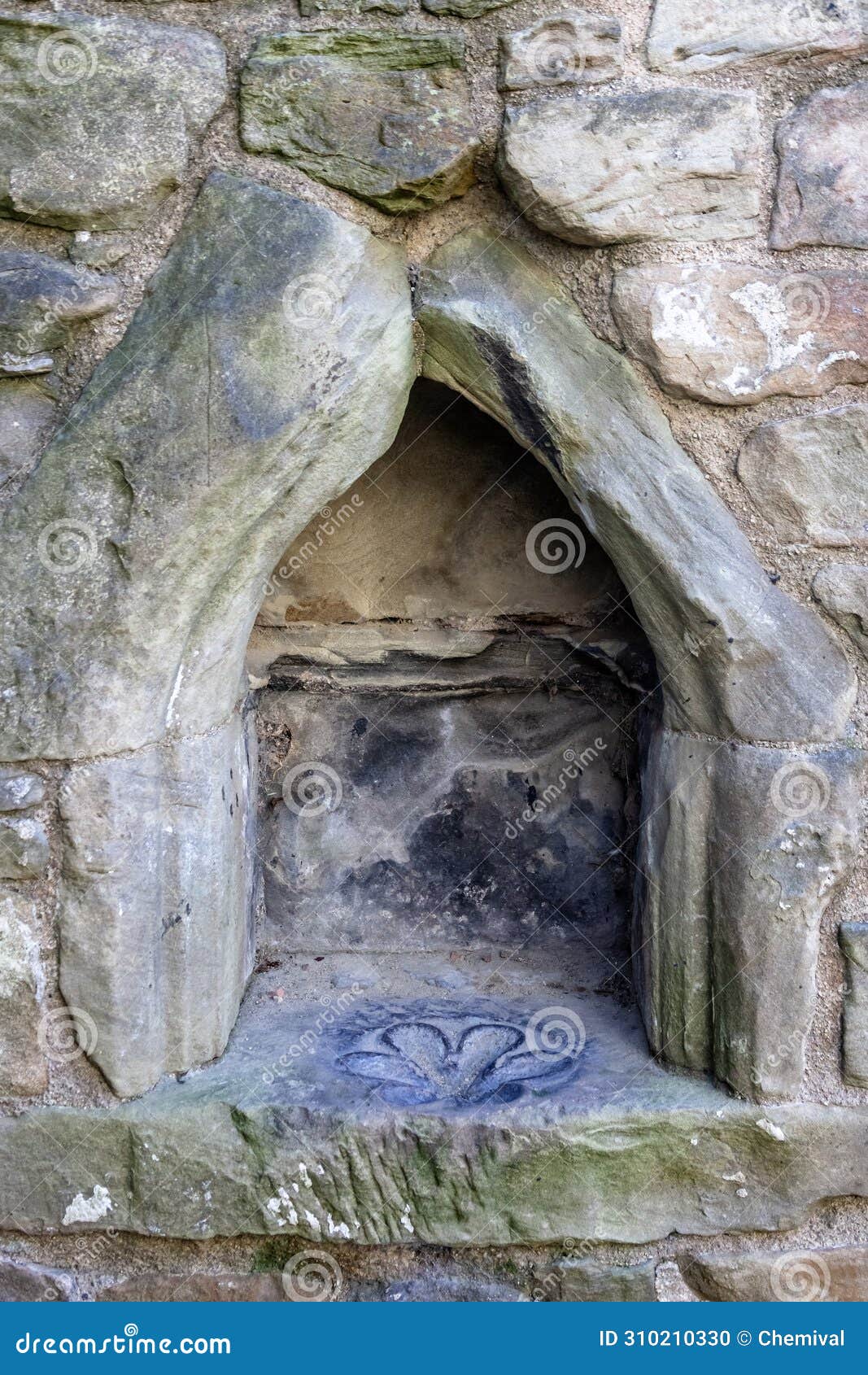 medieval piscina at hylton castle chapel