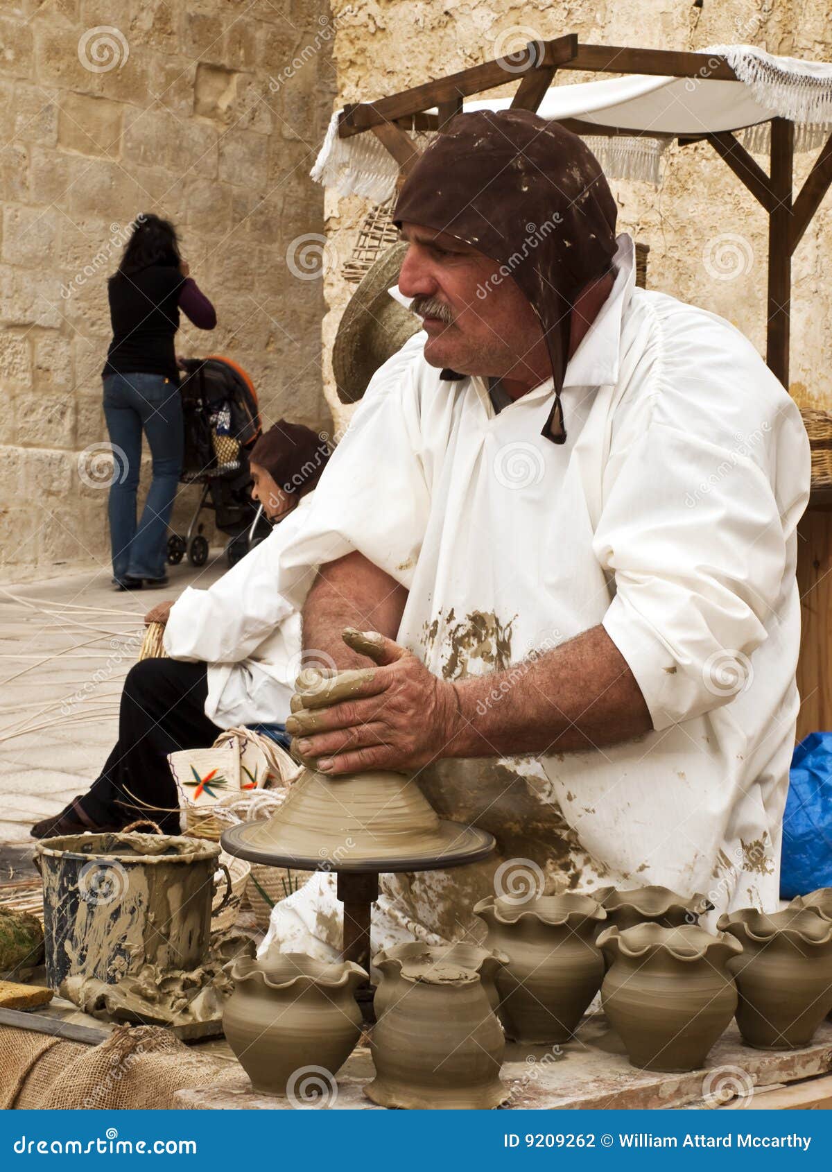 Medieval Pottery Maker editorial photography. Image of malta 9209262
