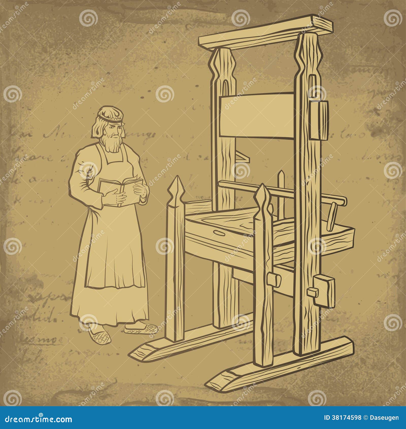 renaissance printing press clipart