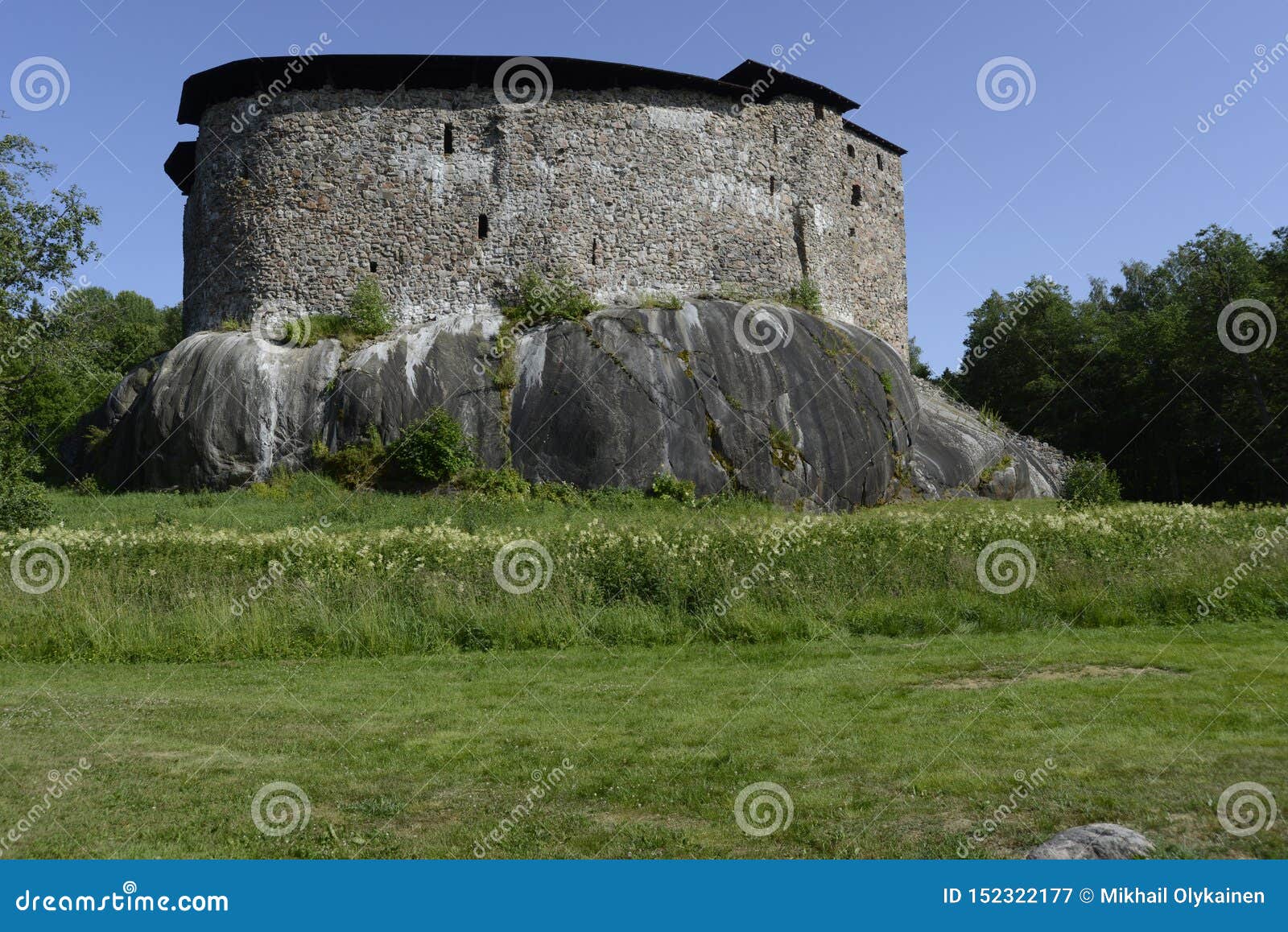 Medieval Castle on a Rock in Finland Stock Image Image of