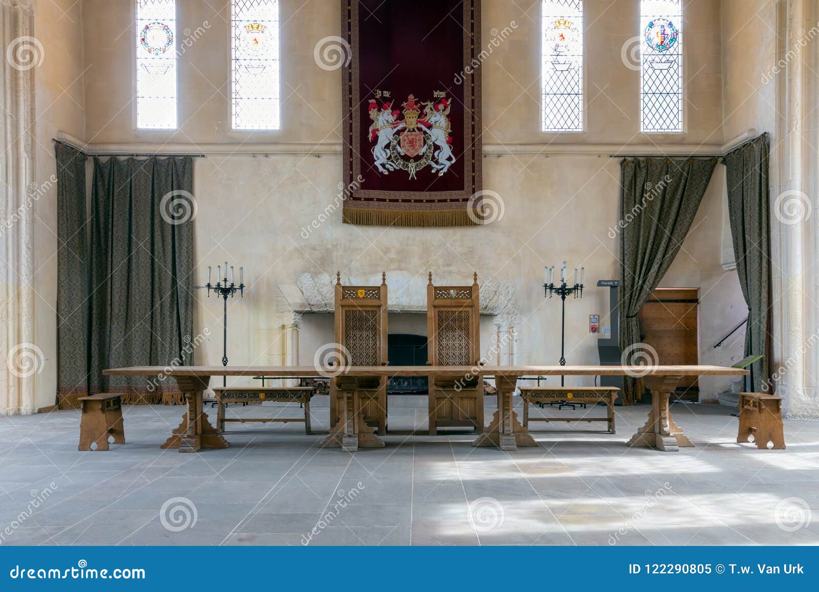 Medieval Room Stirling Castle With Table Chairs And Wall