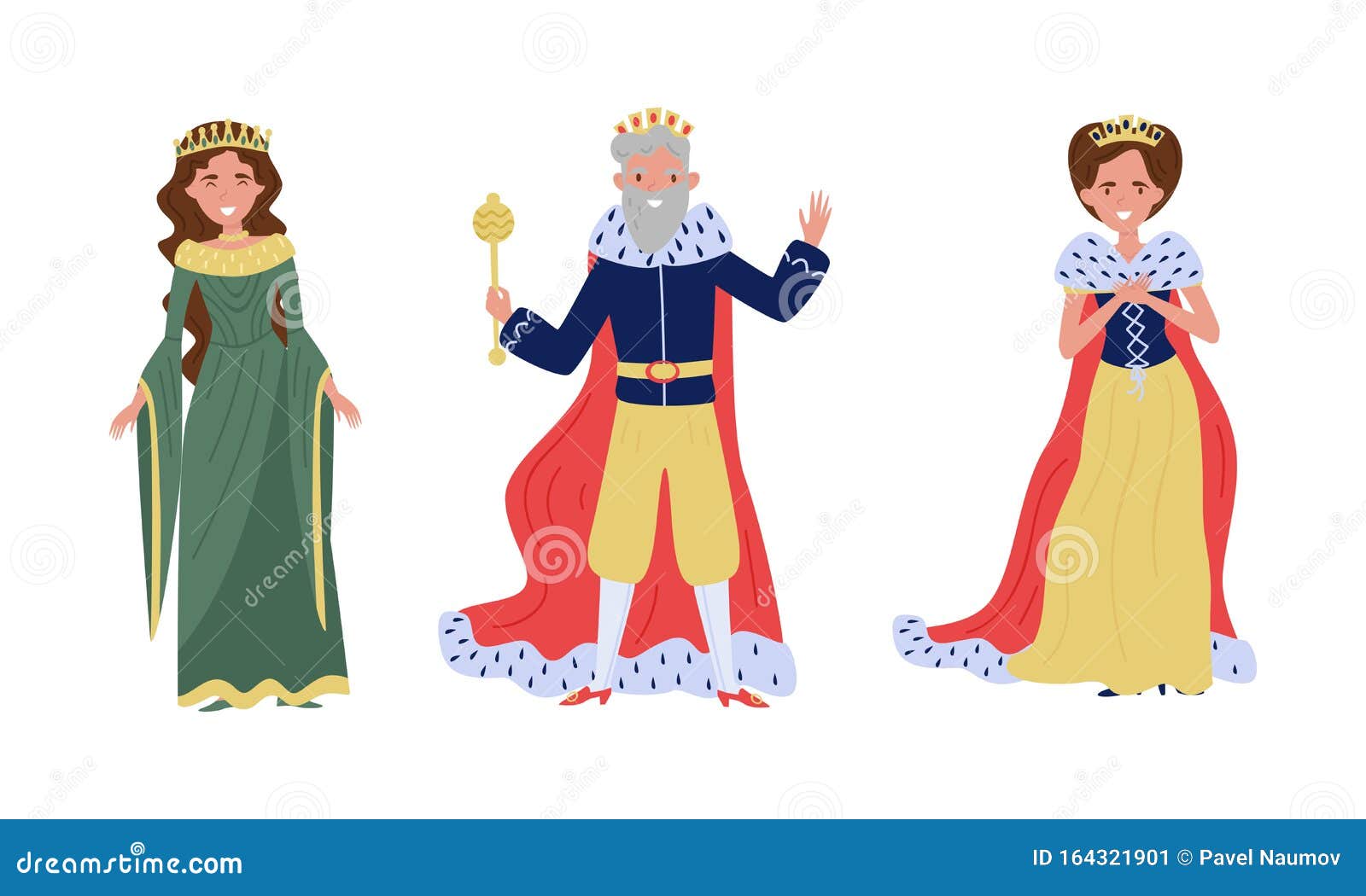 King and queen in court room a palace Royalty Free Vector