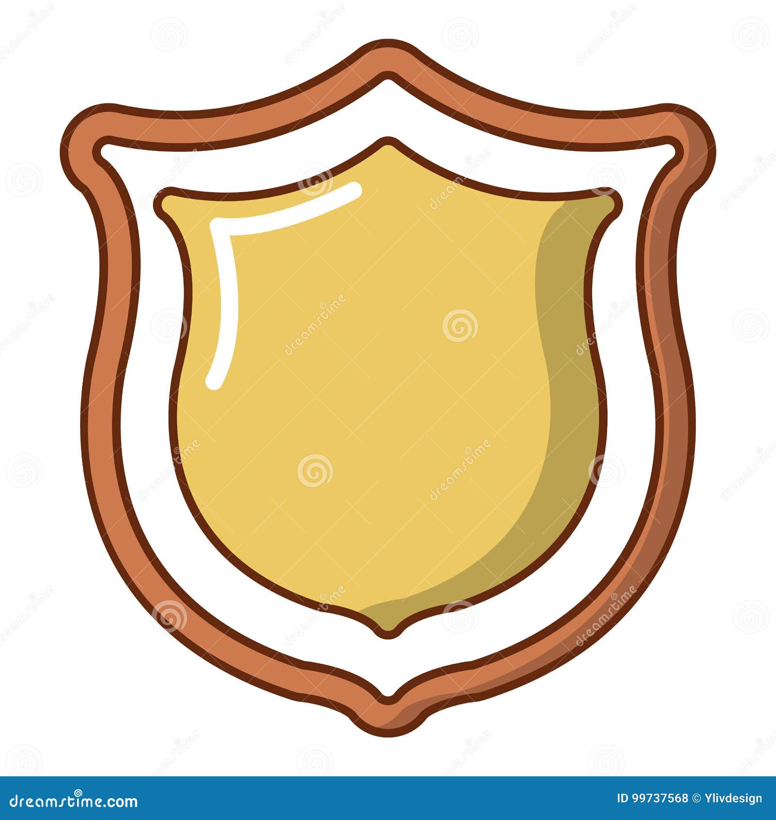 Medieval Shield Icon, Cartoon Style Stock Vector Illustration of flat