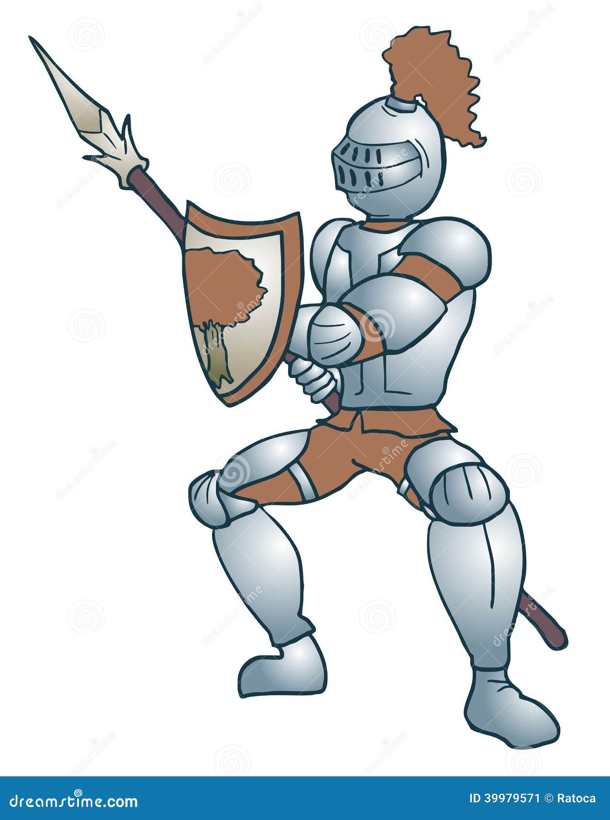 Medieval soldier stock vector. Illustration of spear - 39979571