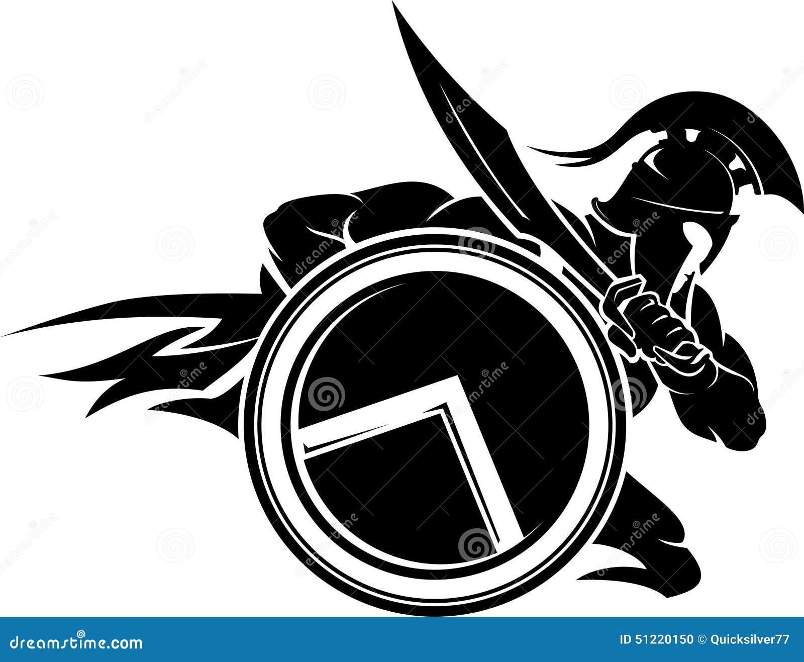 Medieval Spartan Warrior Stock Vector Illustration Of Attack 51220150