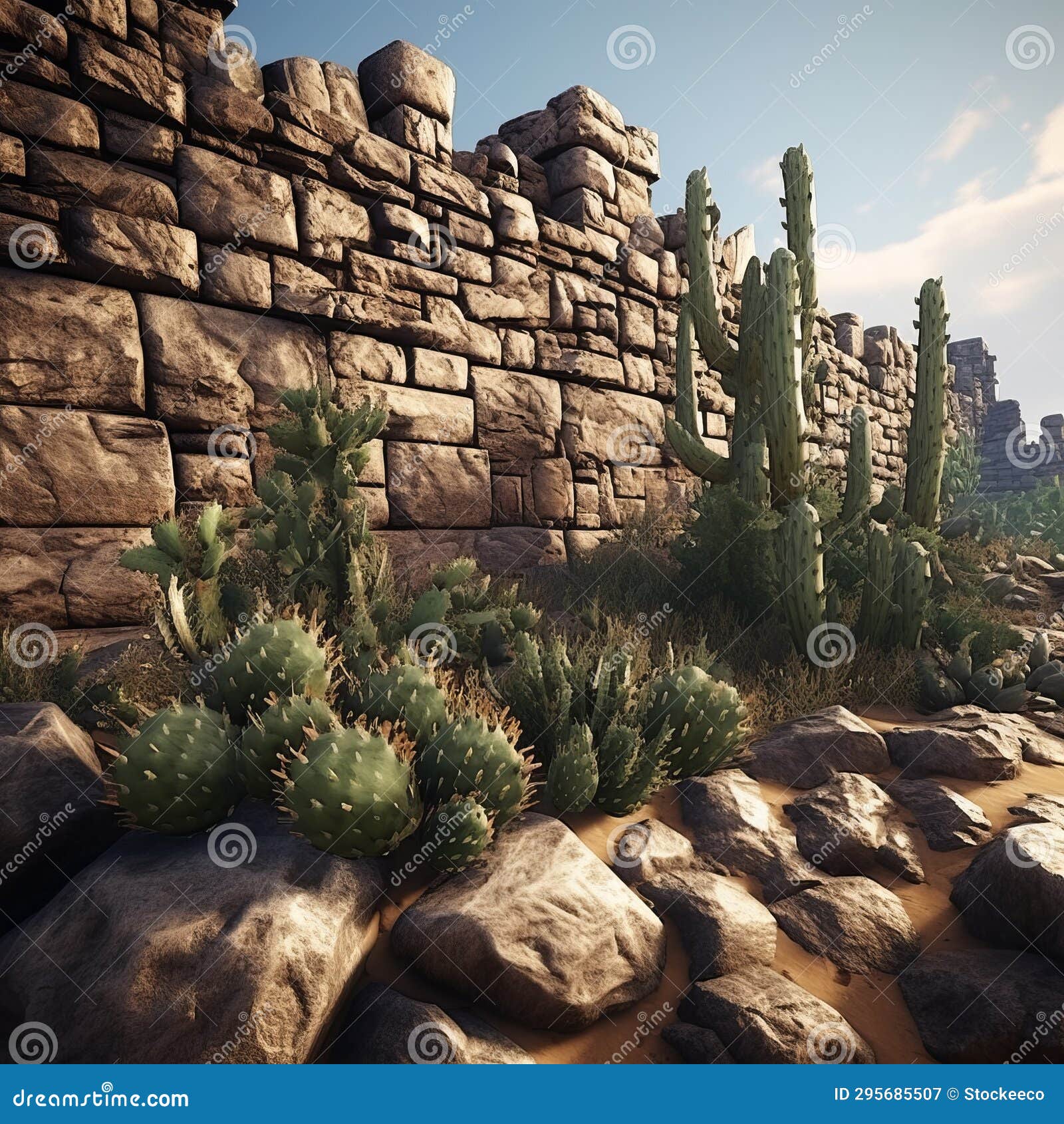 medieval stacked stone texture prickly prompt for unreal engine 5