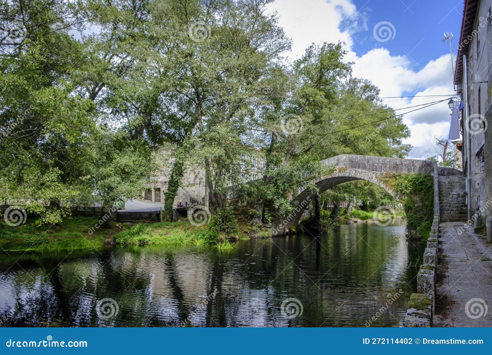 medieval stone bridge in the province of ourense, galicia (spain)