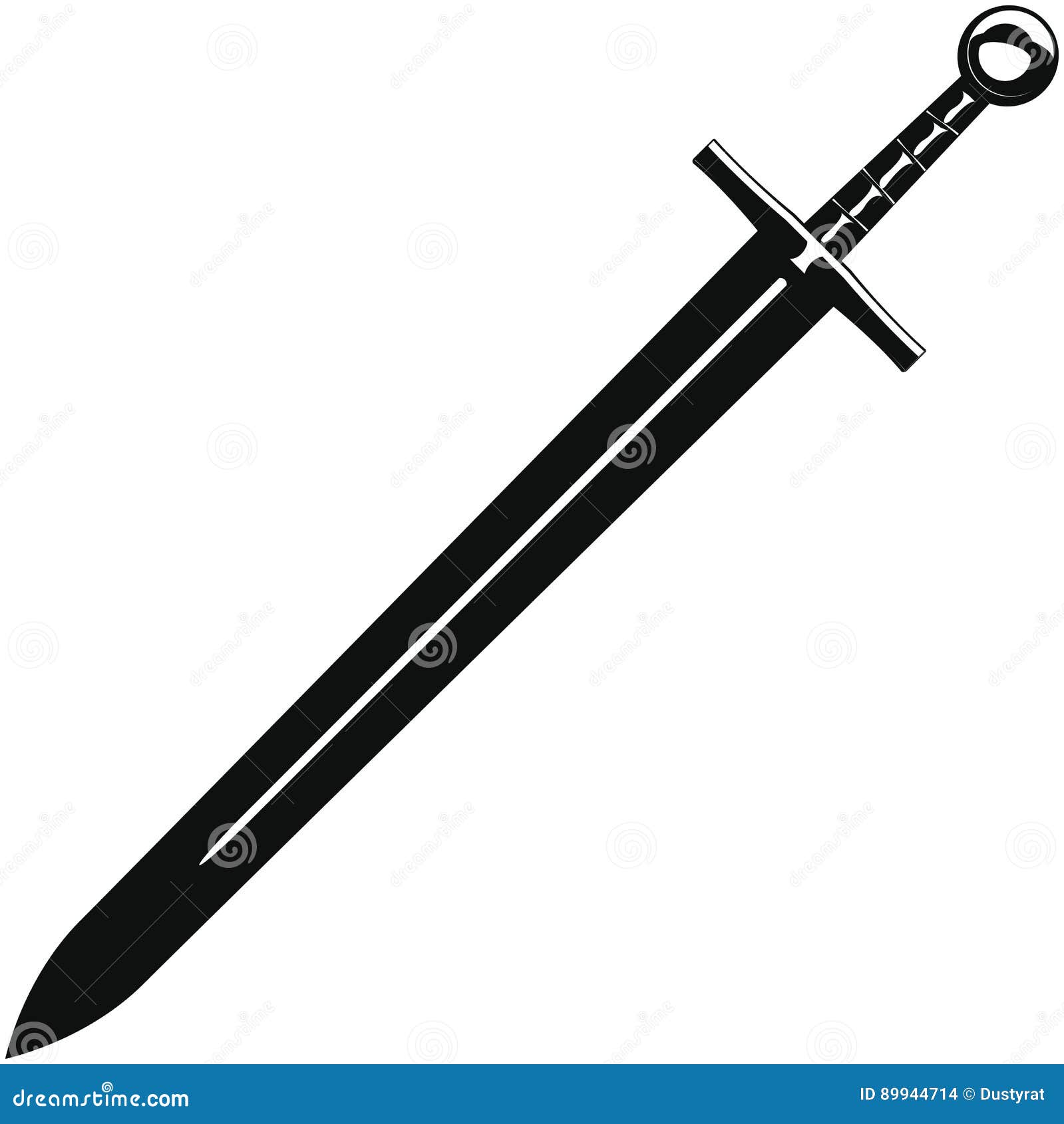 Medieval Sword stock vector. Illustration of sharp, isolated - 89944714