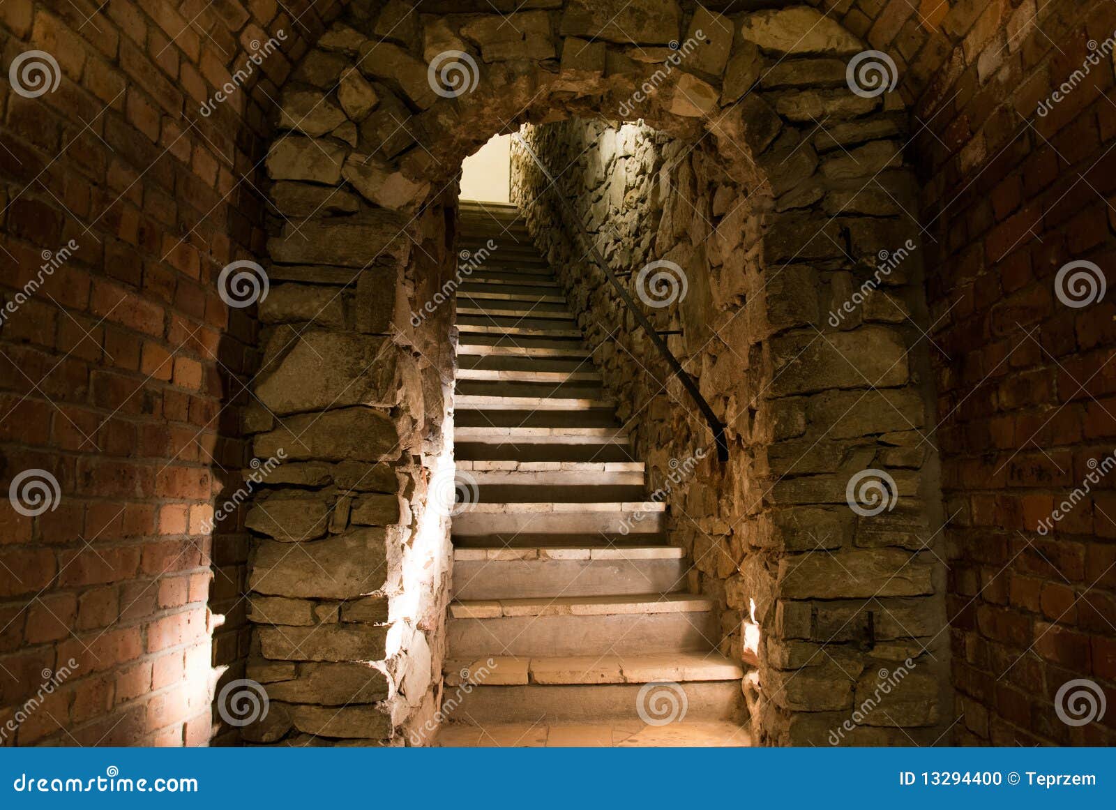 medieval tunnel with stairs
