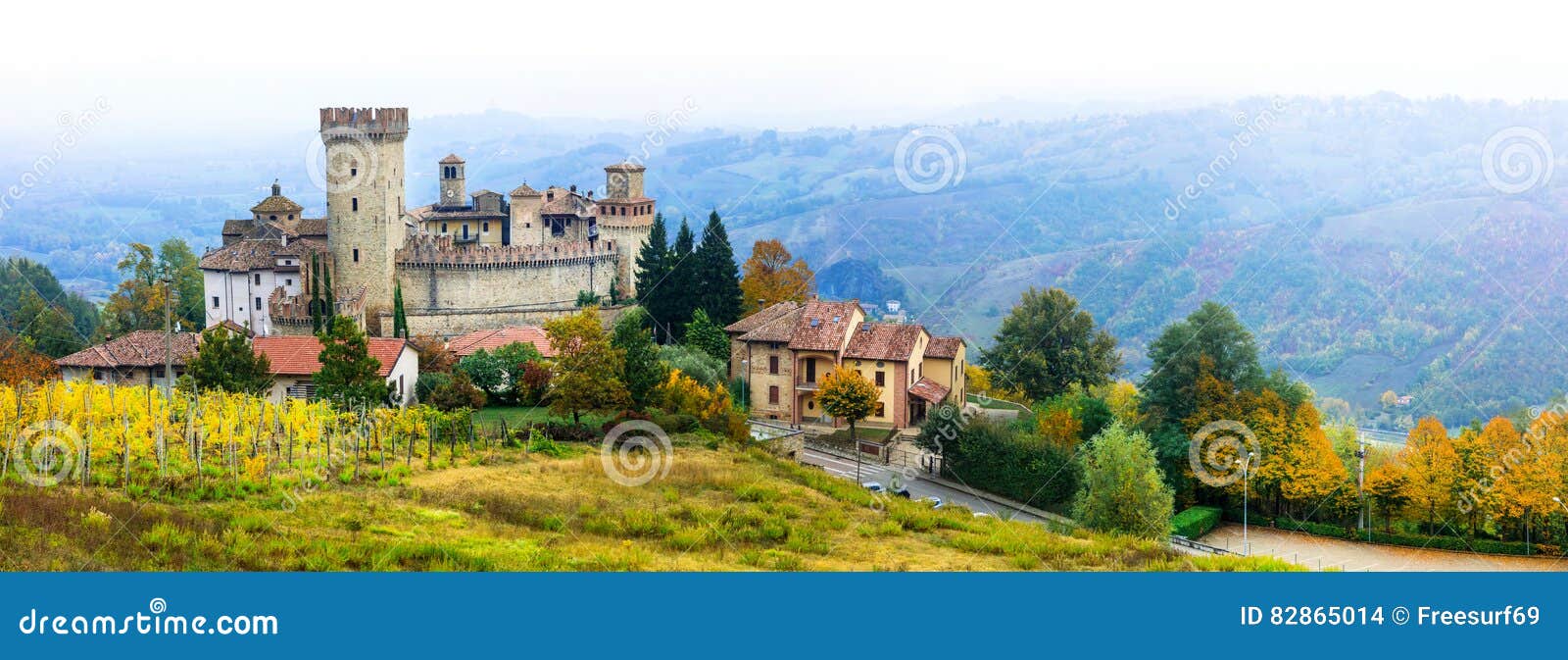 medieval village borgo vigoleno with well preserved castle in