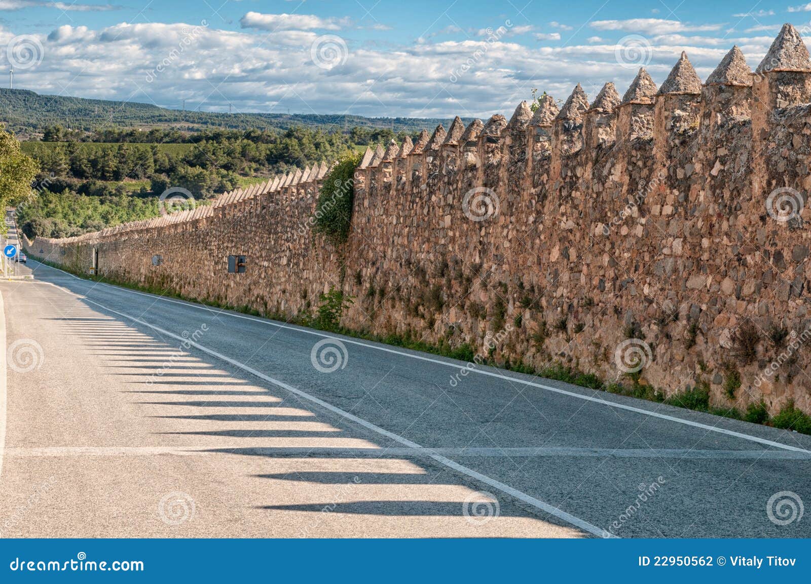 medieval wall, monastery of santa maria de poblet,