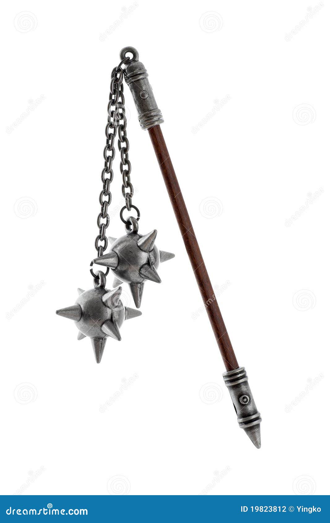 Medieval Wooden Double Mace Ball Stock Photo Image of grip, danger