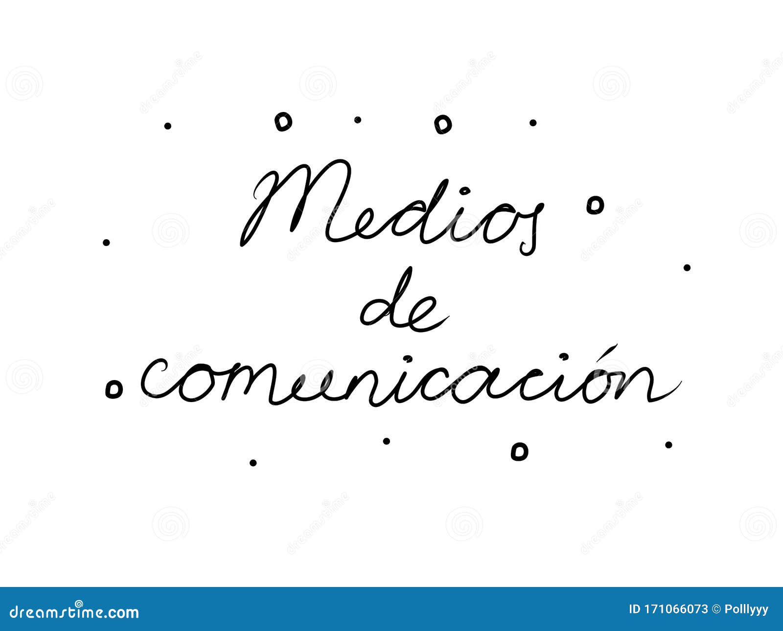 medios de comunicaciÃÂ³n phrase handwritten with a calligraphy brush. media in spanish. modern brush calligraphy.  word