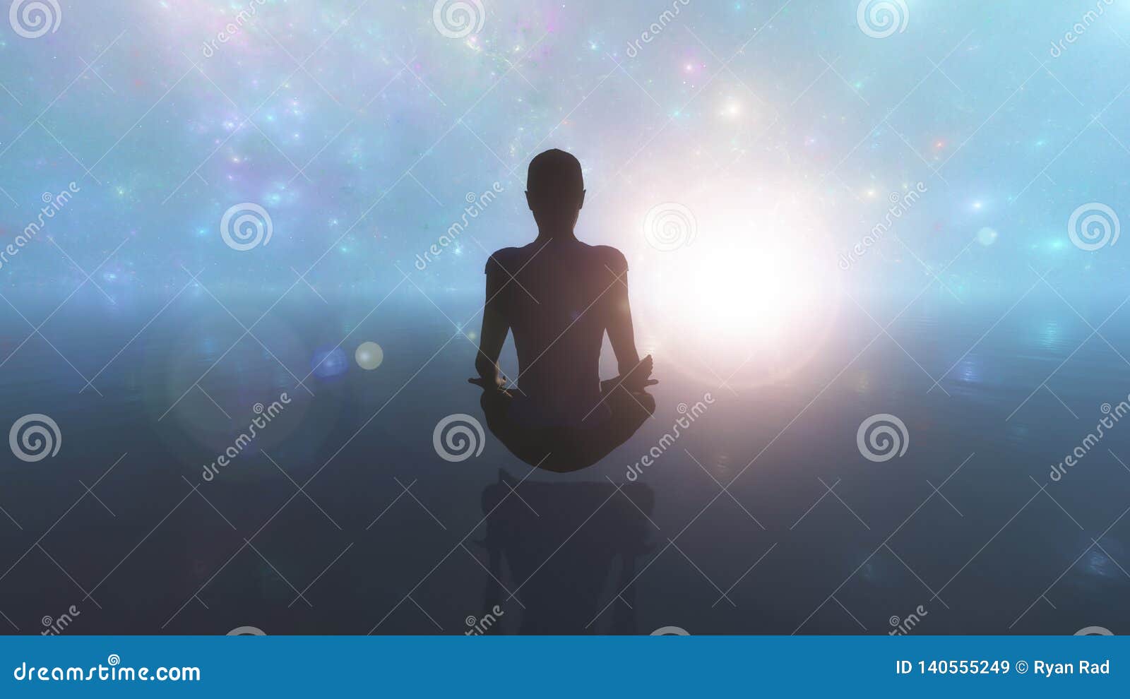 Meditación Profunda, Una Mujer Joven Que Se Sienta En La Meditación Profunda, La Meditación De La Yoga De La Mujer En El Océano E Stock de ilustración - Ilustración de aptitud, 140555249