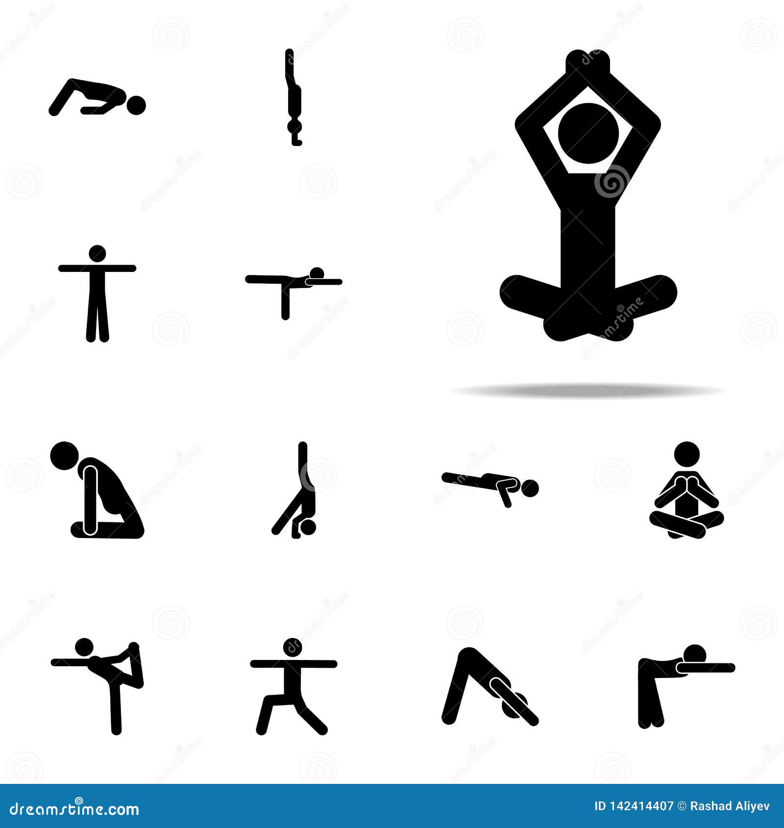 Meditate, Yoga Icon. Yoga Icons Universal Set for Web and Mobile Stock ...