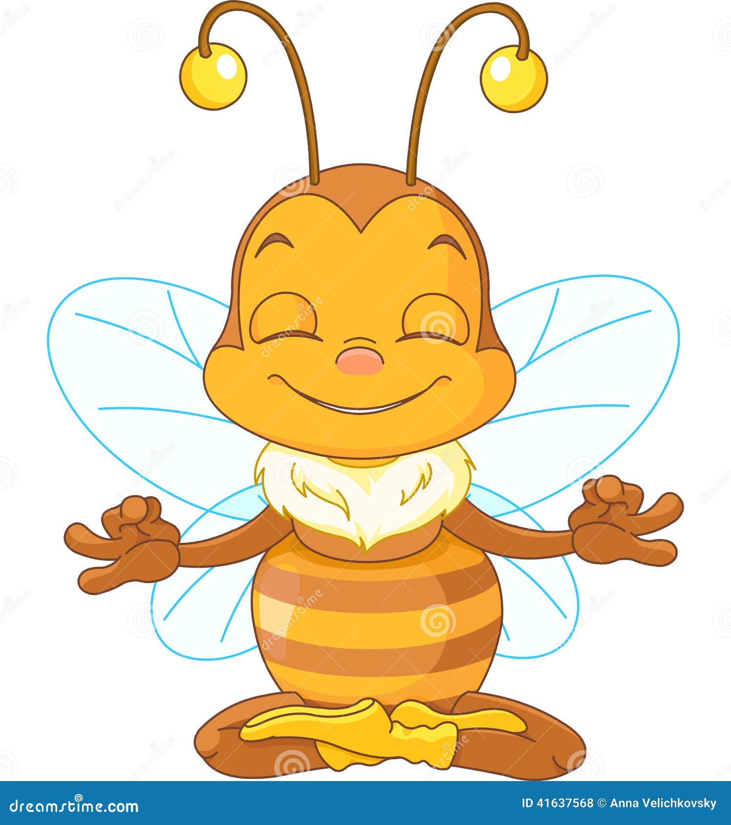 Meditating Bee stock vector. Image of royalty, honey 41637568