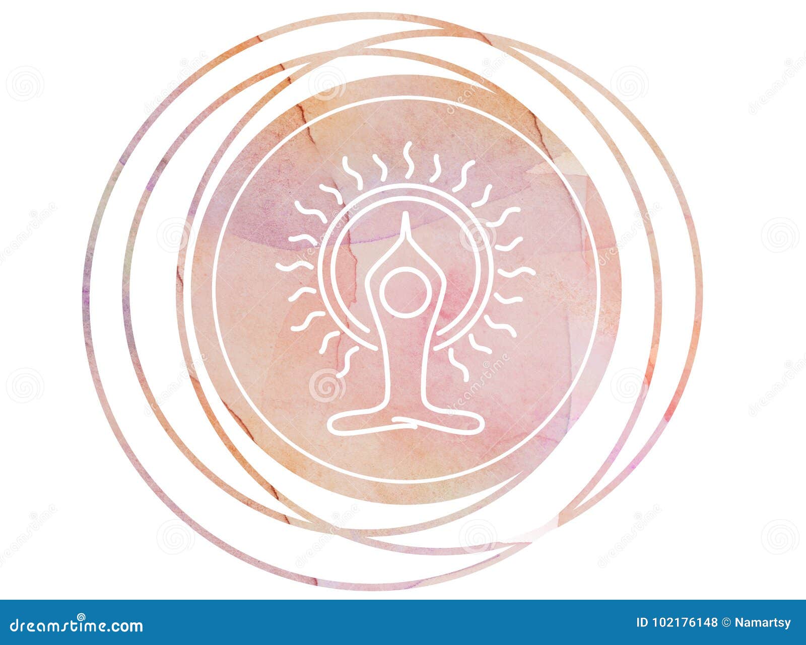 circular watercolor mandala meditation  lotus