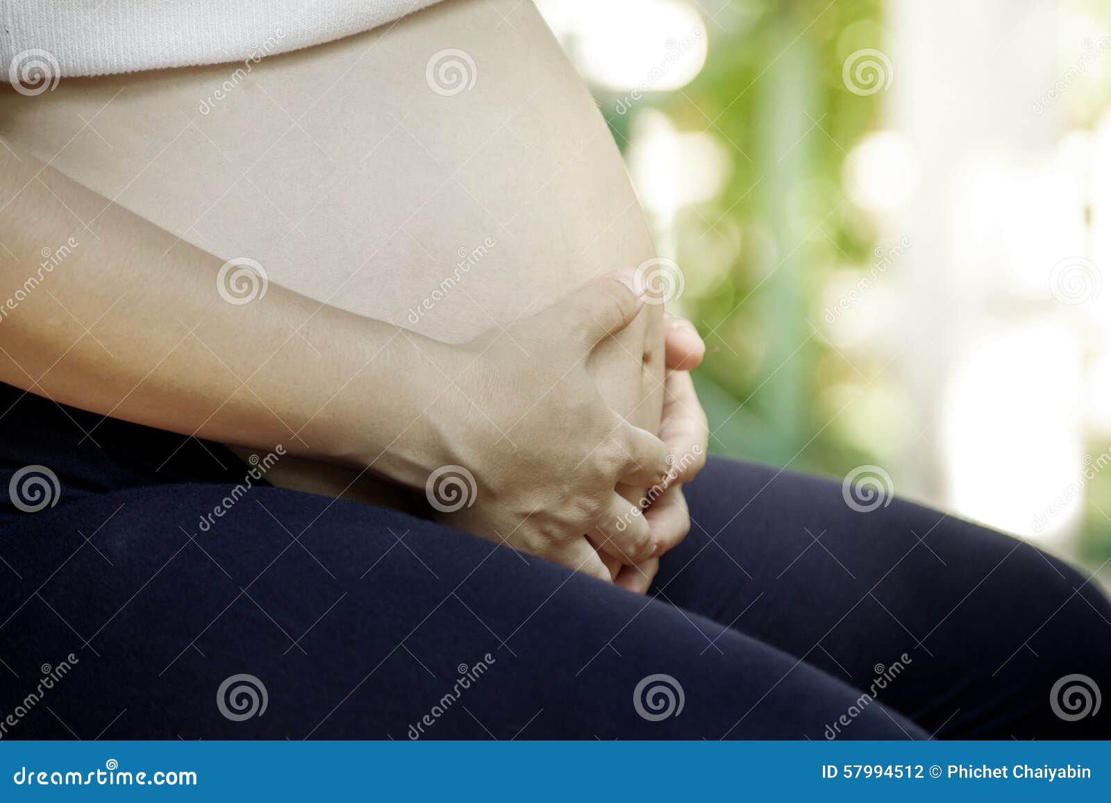 Meditative pregnancy yoga stock photo. Image of awaiting - 57994512