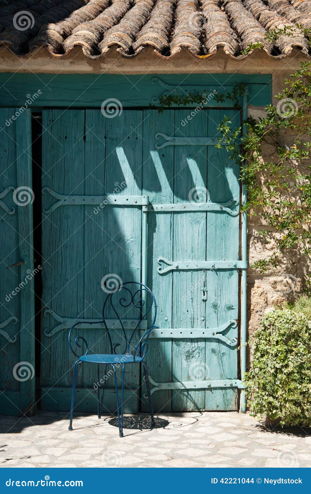 Mediterranean blue door stock photo. Image of garden - 42221044