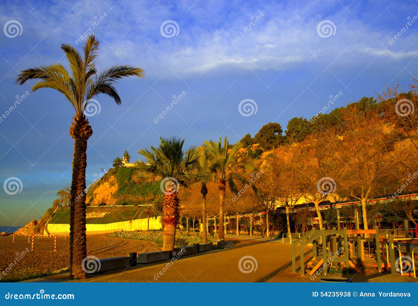 Mediterranean Coast at Sunrise,Spain Stock Photo - Image of resort ...