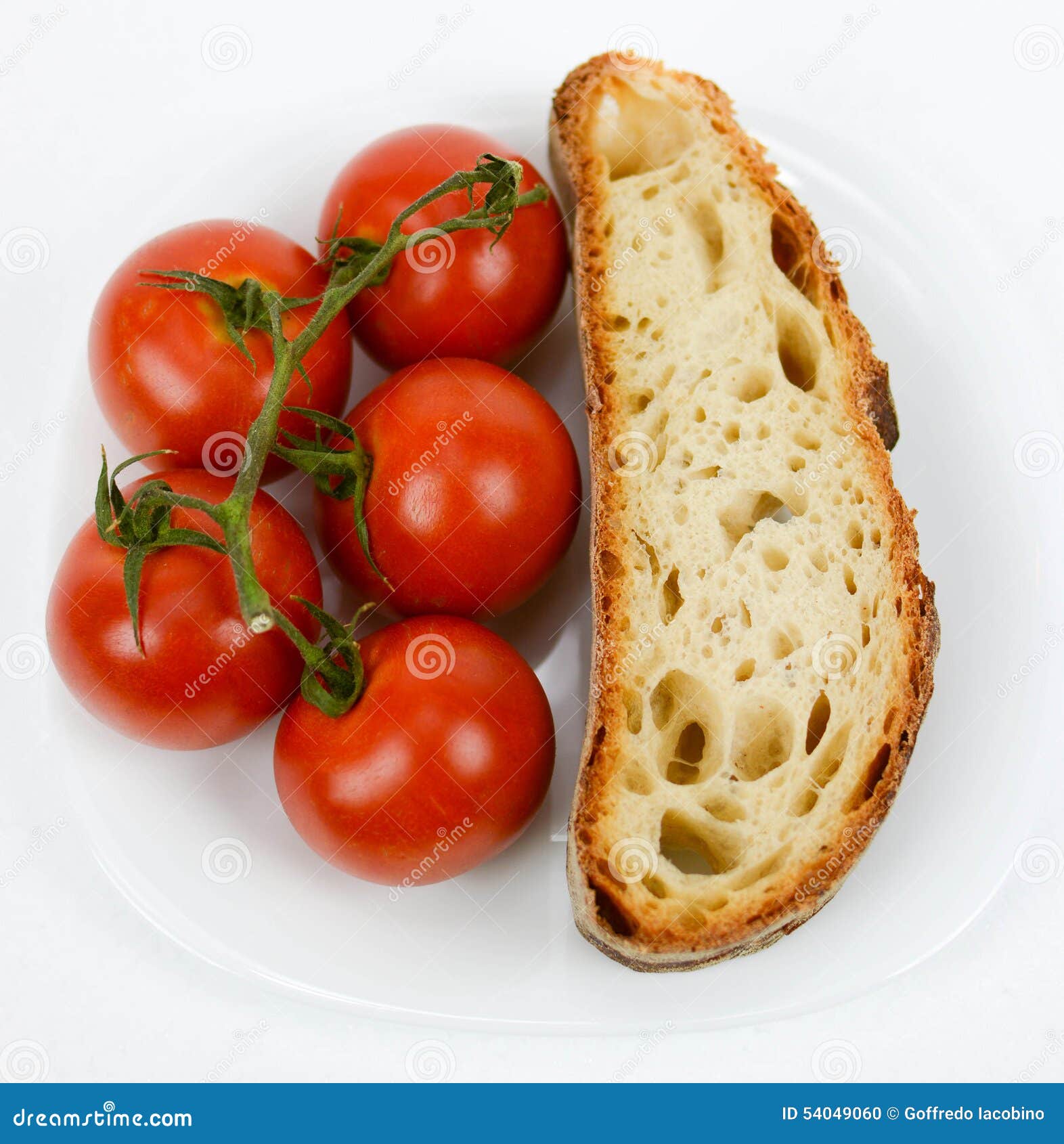 Mediterranean Diet Bread and Tomato Stock Photo Image of