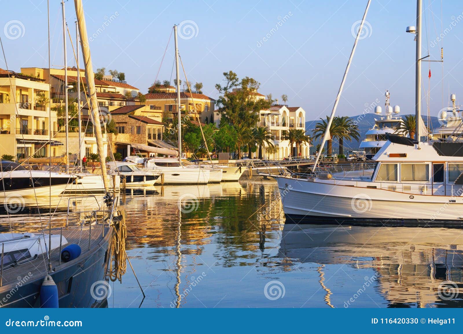 Mediterranean Port. Montenegro, View of Porto Montenegro in Tivat City ...