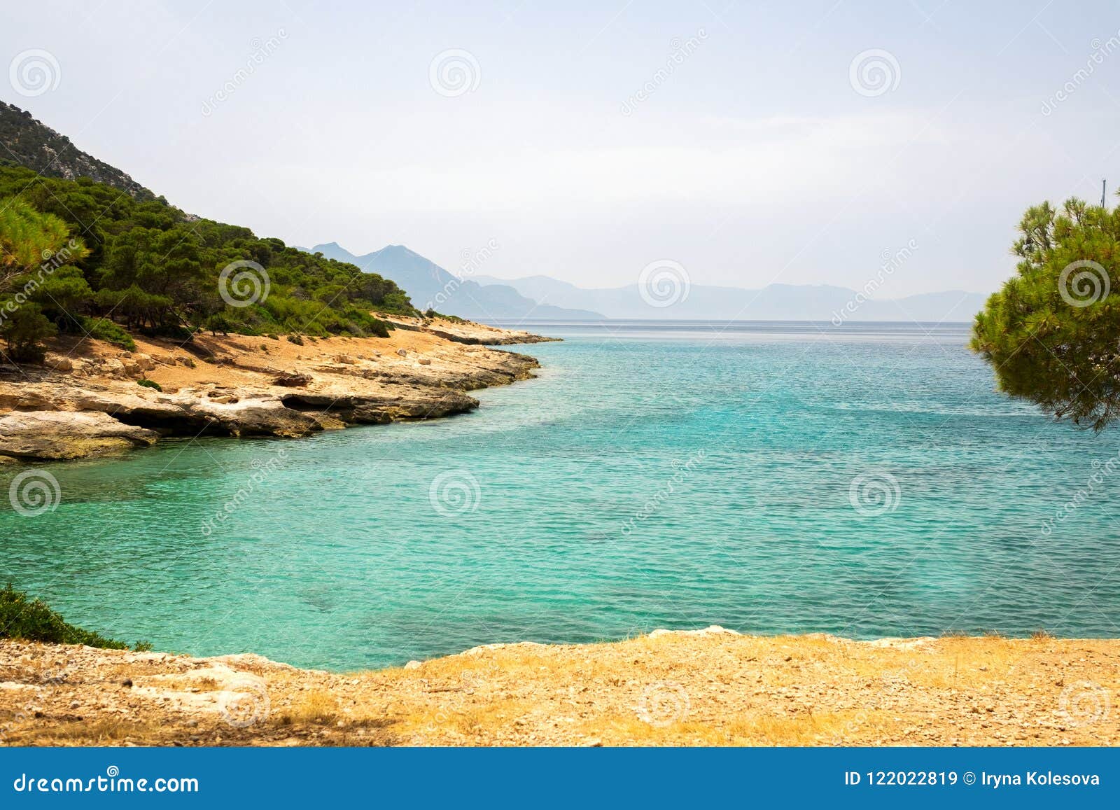 Mediterranean Sea View, Island in Greece Stock Image - Image of