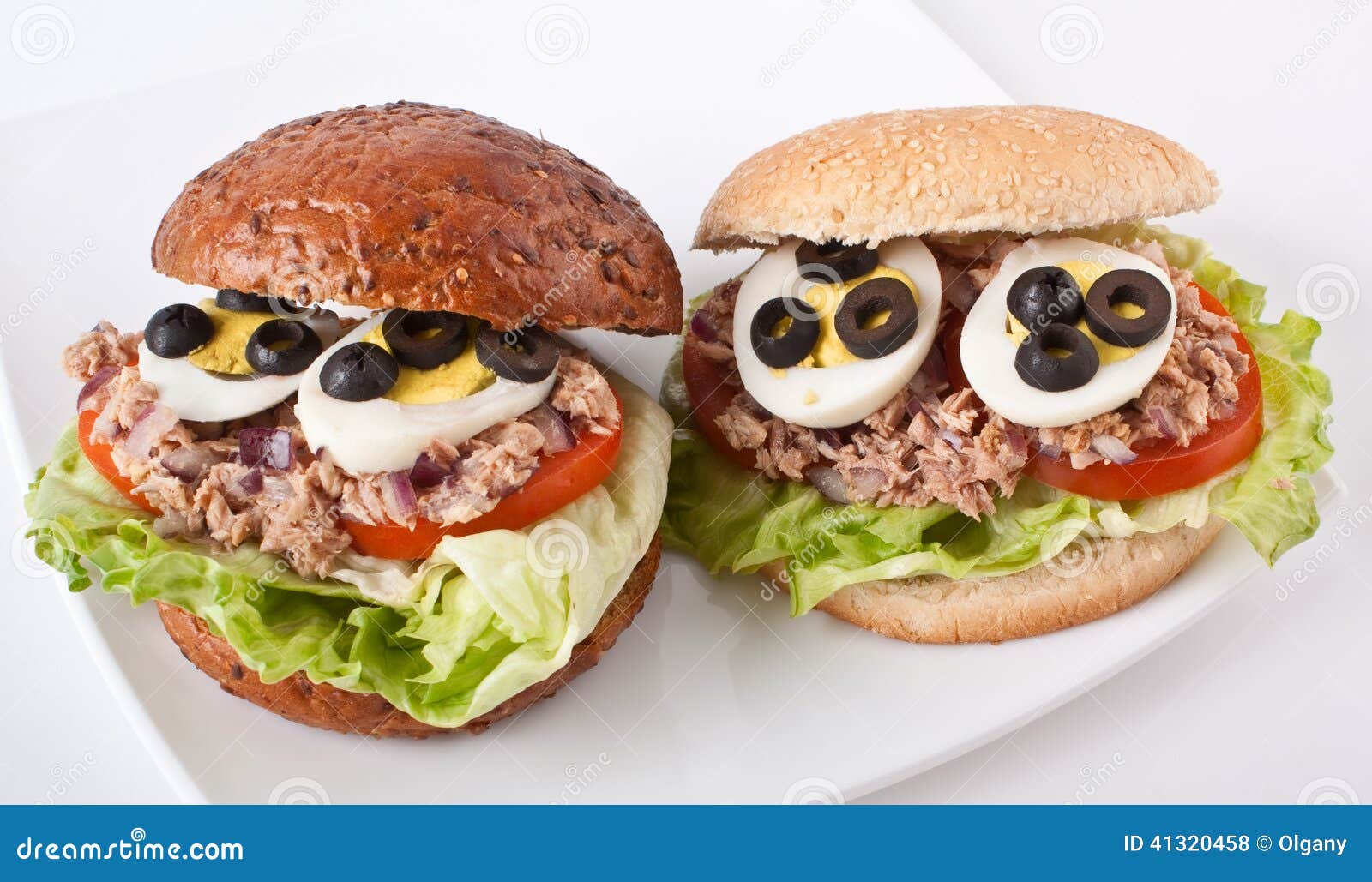 Mediterranean Tuna and Egg Sandwiches Stock Photo Image of lettuce