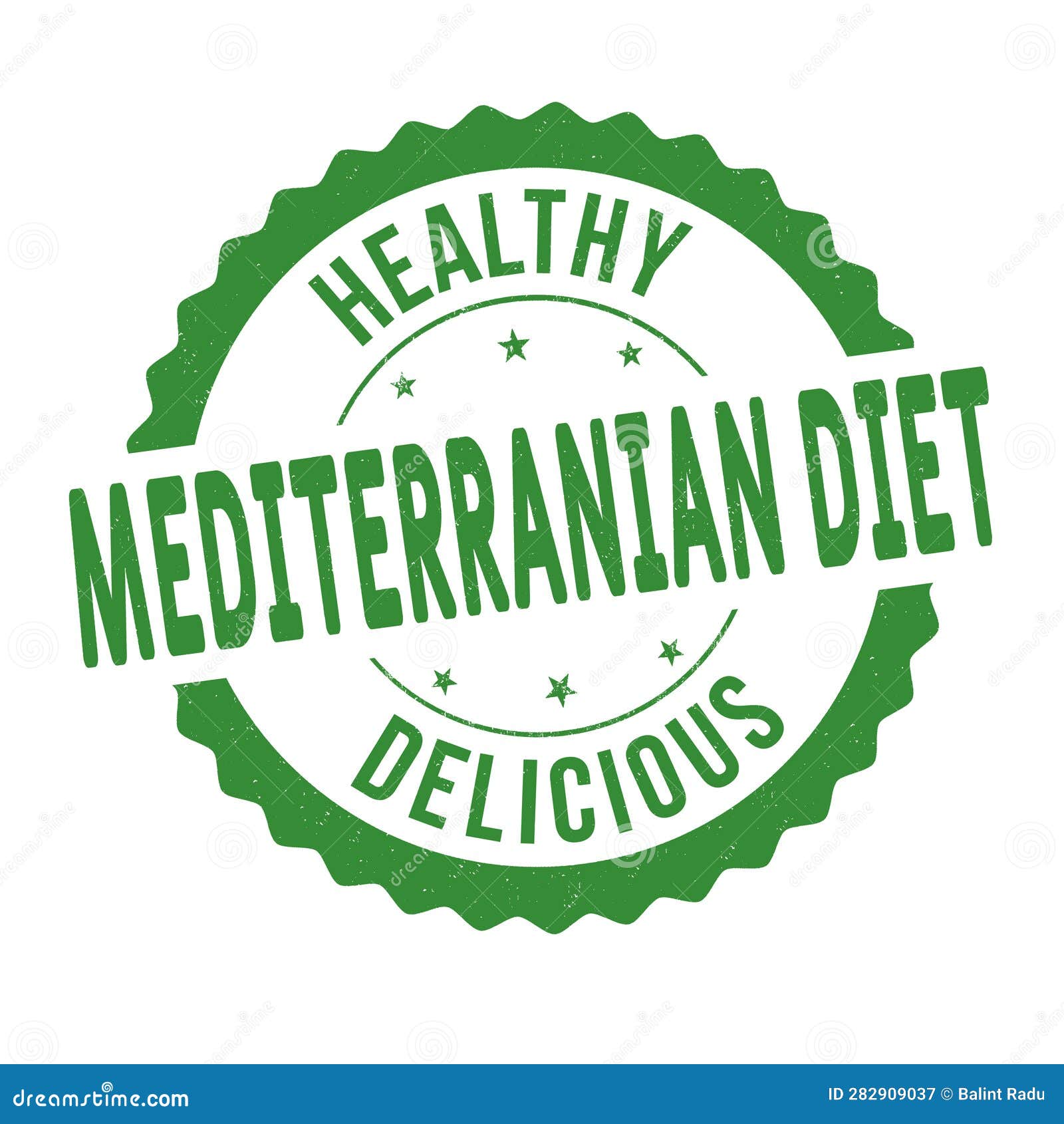 mediterranian diet grunge rubber stamp