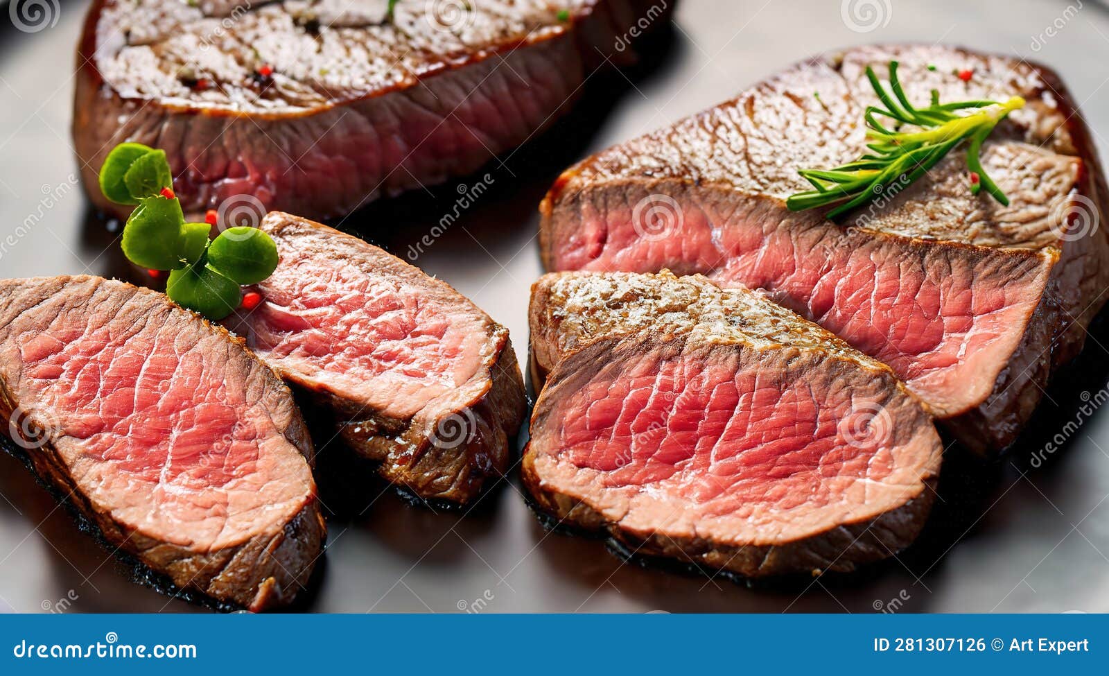 Medium Grilled Steak. Dry Aged Barbecue Porterhouse Steak. Vertical