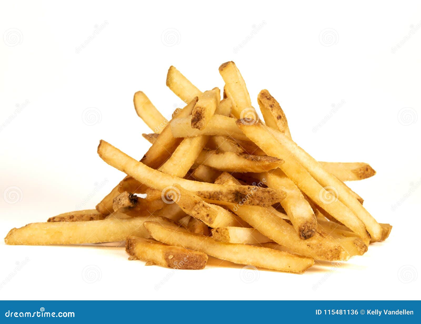 medium pile of fries on white