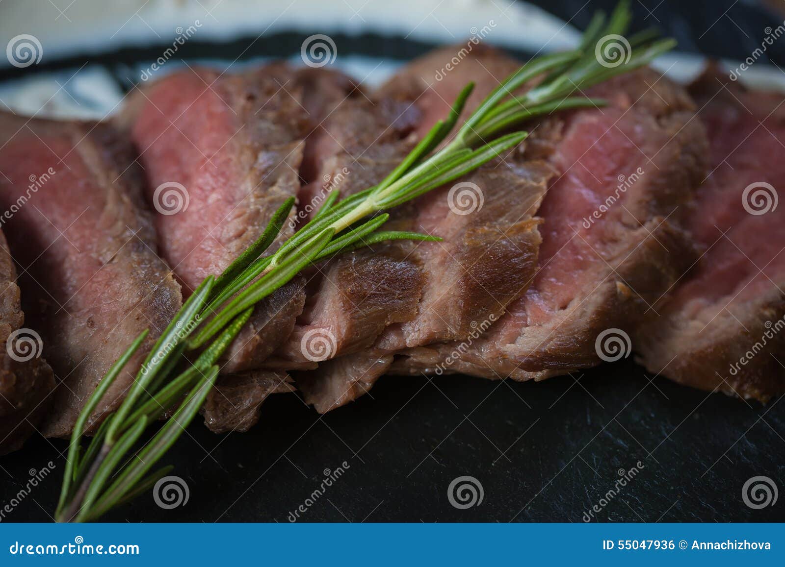 Medium Rare Cooked Beef Roast Stock Photo Image of garlic, food 55047936