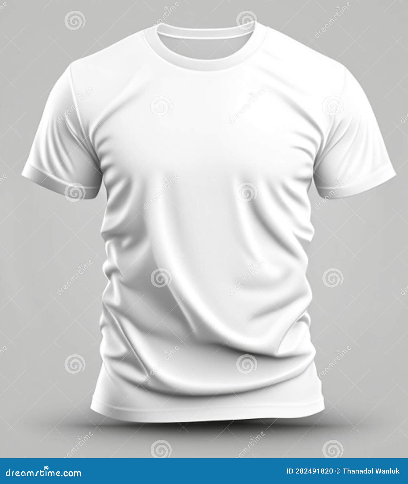 Medium Shot, Overhead View, a Blank White T-shirt Stock Illustration ...