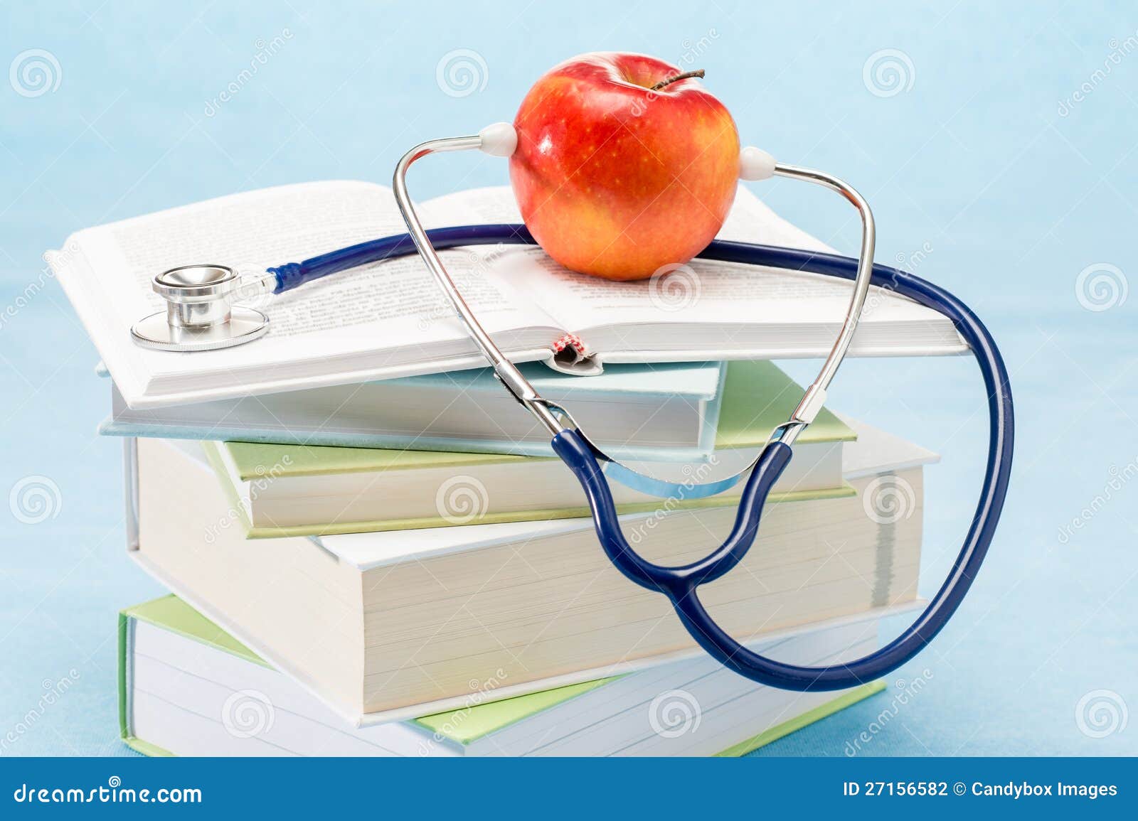 Medizinische Gesundheitspflege des Stethoskops und des Apfels. Gesundes Buch des Stethoskops und des Lebensstildoktors der medizinischen Gesundheitspflege des Apfels