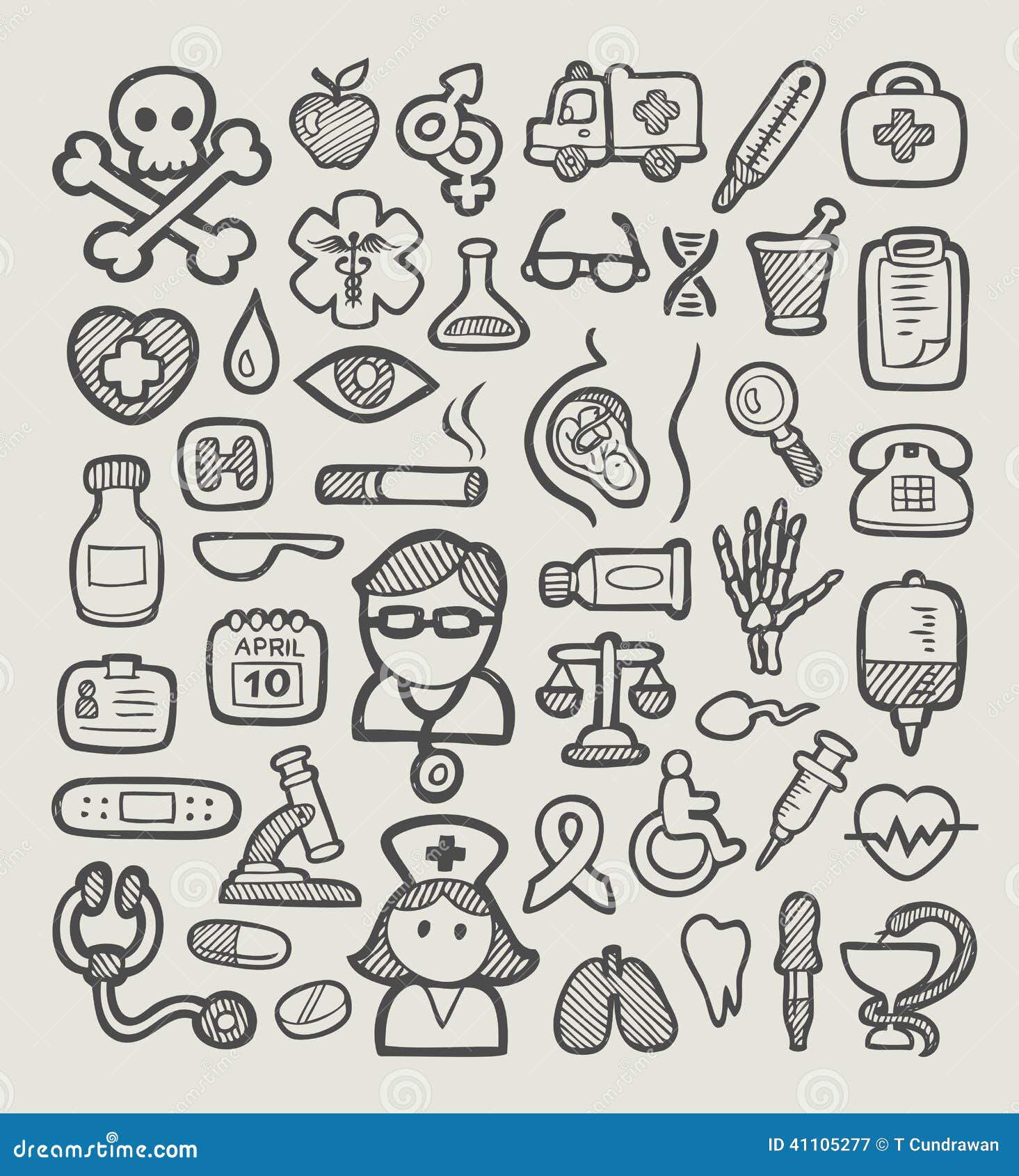 Medizinische Ikonen-Skizze vektor abbildung. Illustration von kurve