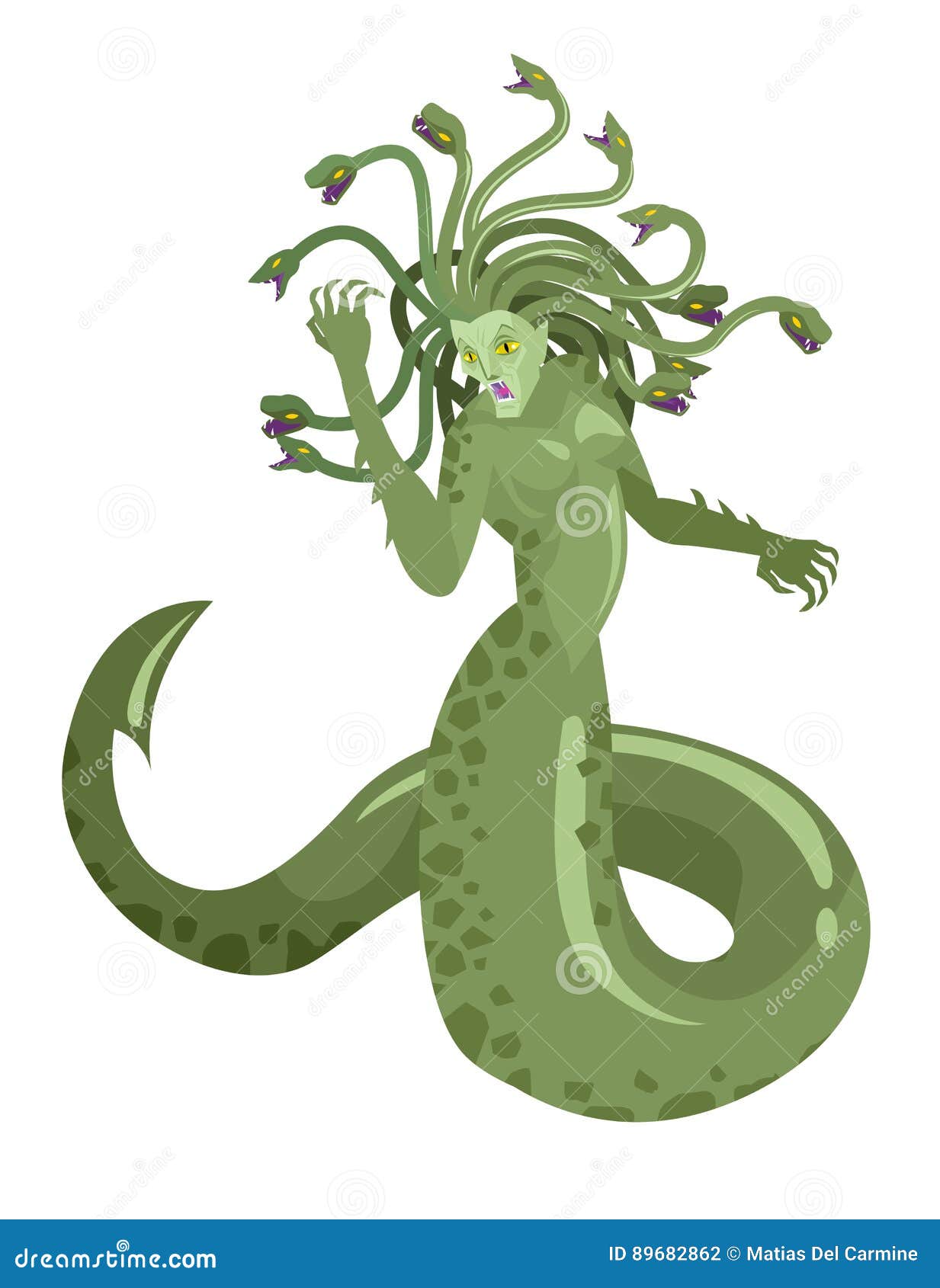 Medusa Gorgon Mythological Greek Roman Snake Woman Monster Stock Vector -  Illustration of strong, petrified: 89682862