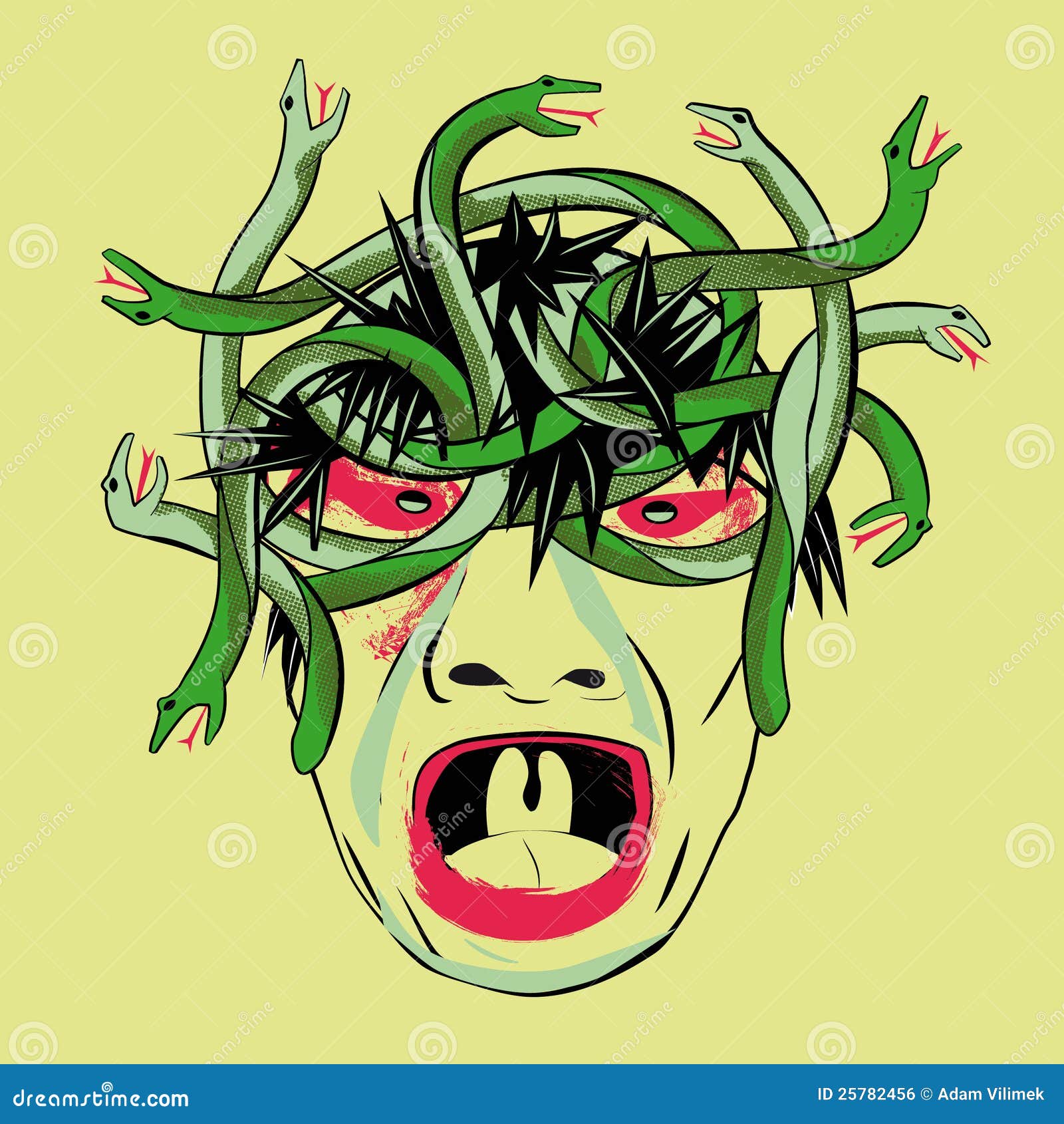 Medusa Head Drawing Royalty Free Stock Image - Image: 25782456