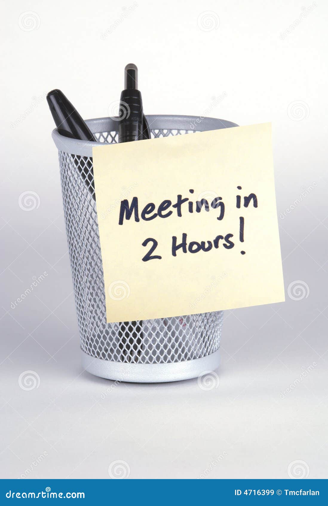 Meeting in 2 Hours! Postit No Stock Image Image of notes, business
