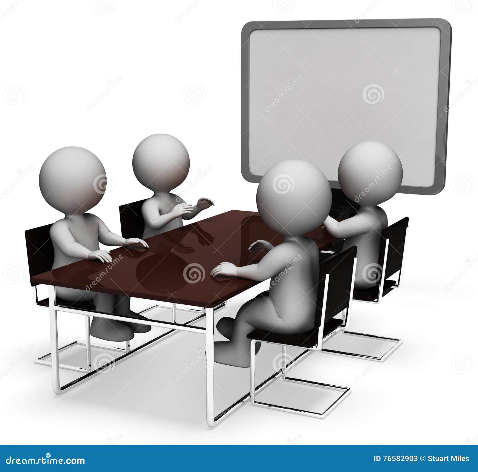 Meeting Characters Means Flat Screen And Assembly 3d