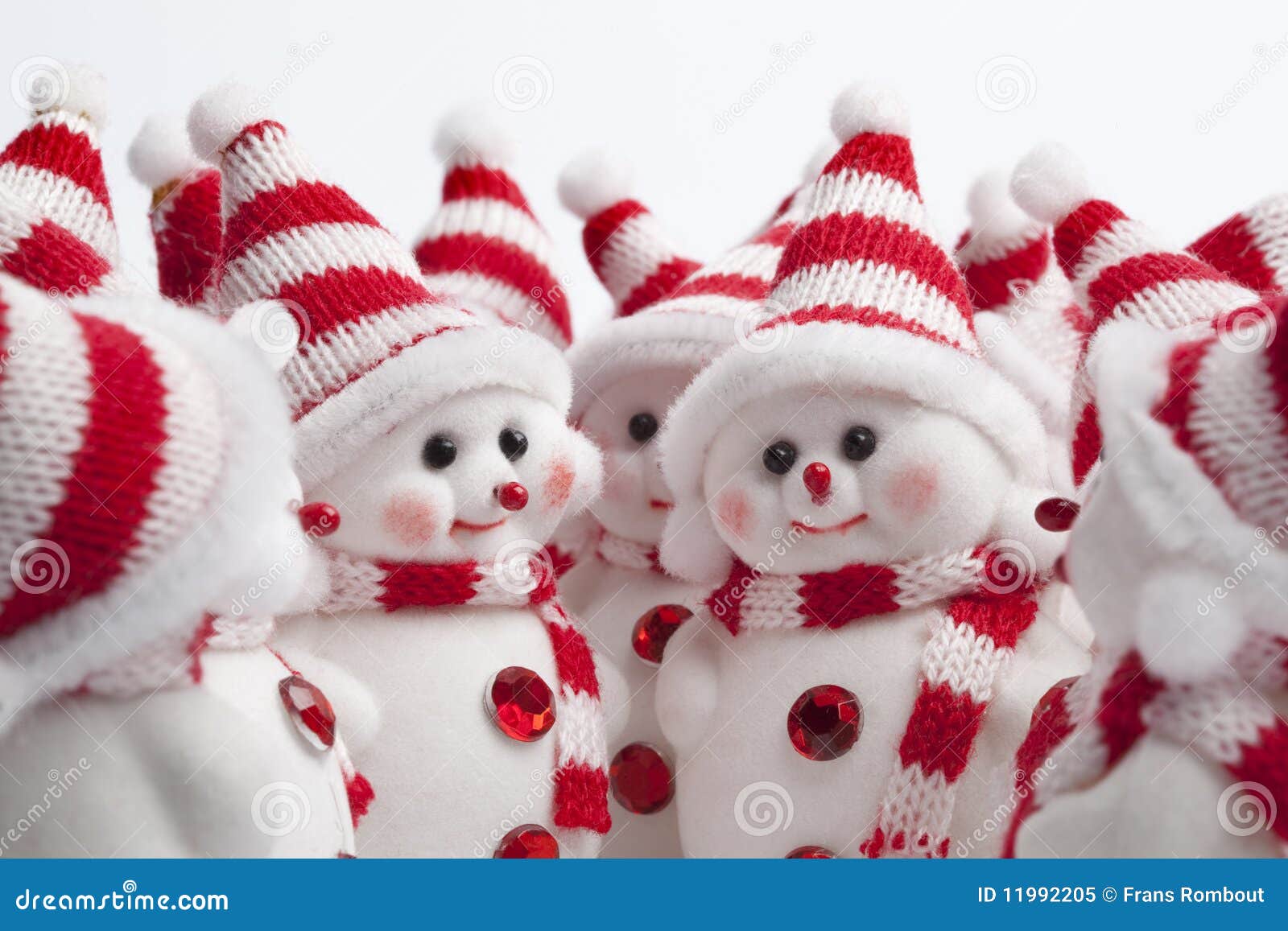 Meeting of a Group of Little Snowmen Stock Image - Image of snow ...