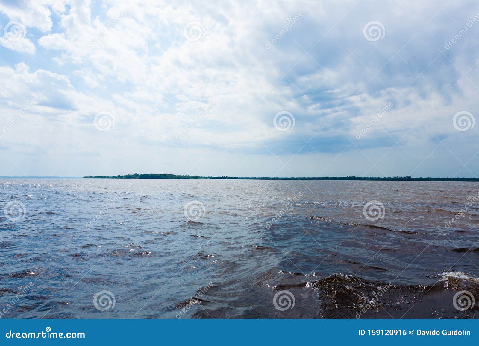 meeting of waters. brazilian rivers confluence from manaus