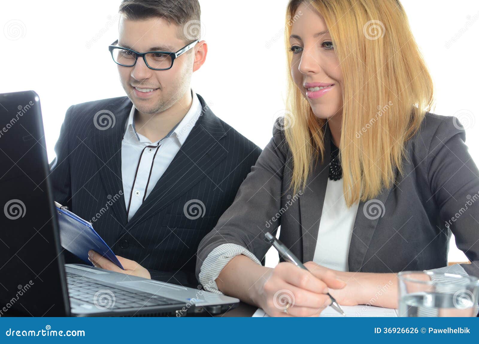 Meeting of Young Business Partners Stock Photo - Image of attention ...