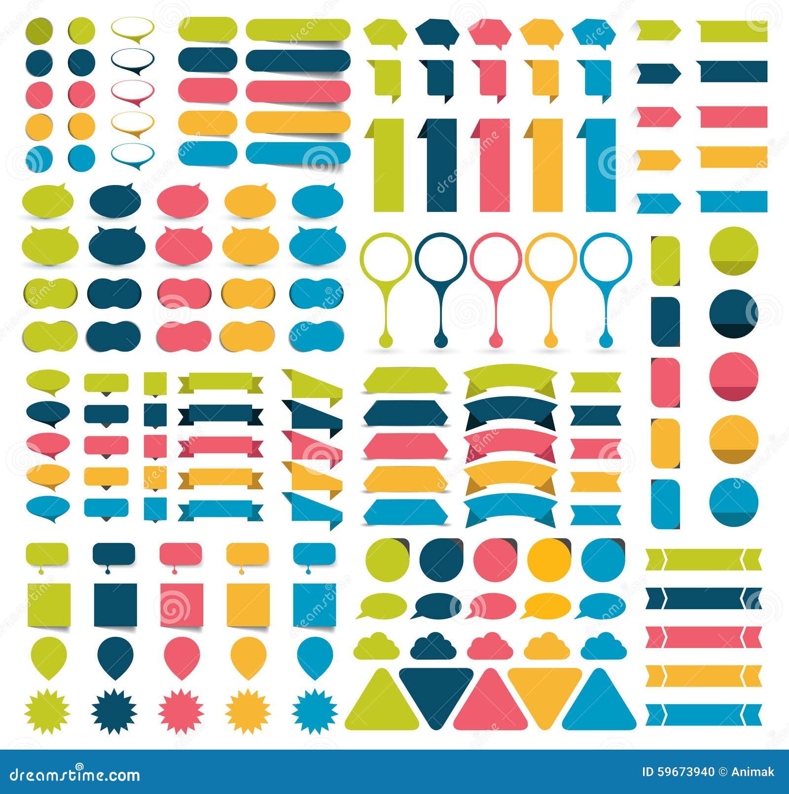 mega collections of infographics flat  s, buttons, stickers, note papers, pointers.