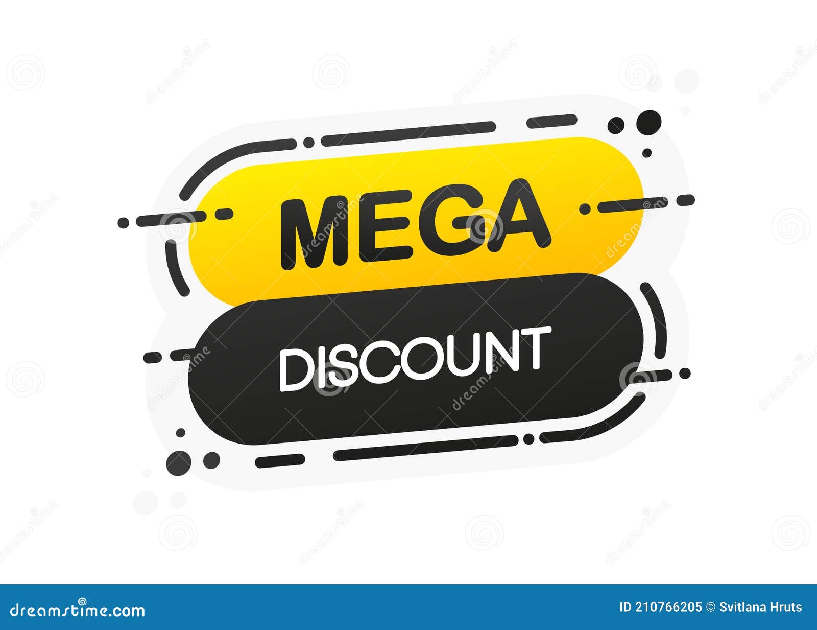 Mega Discount Flat Banner on White Background. Mega Sale. Abstract