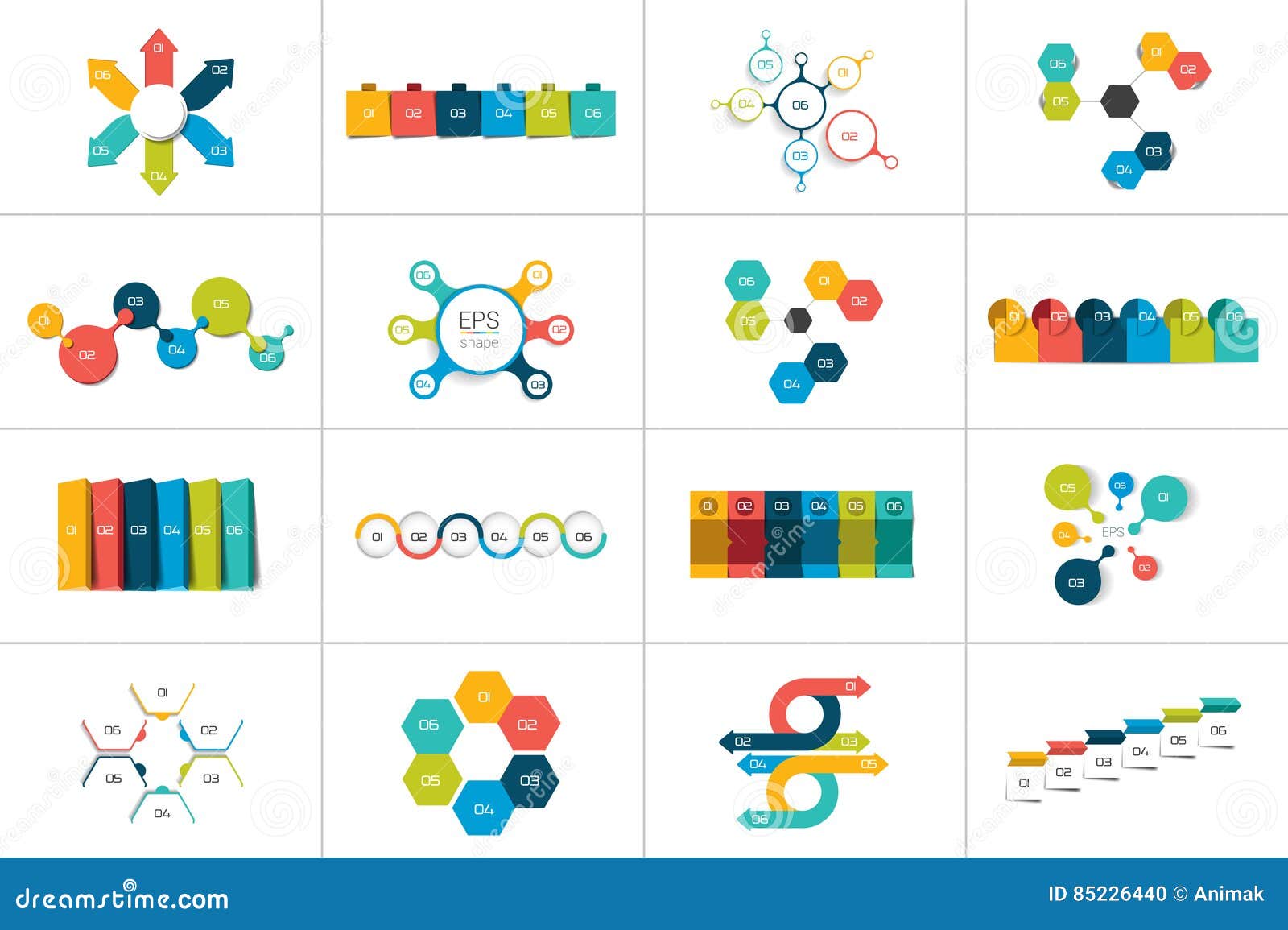 mega set of 6 steps infographic templates, diagrams, graph, presentations, chart.